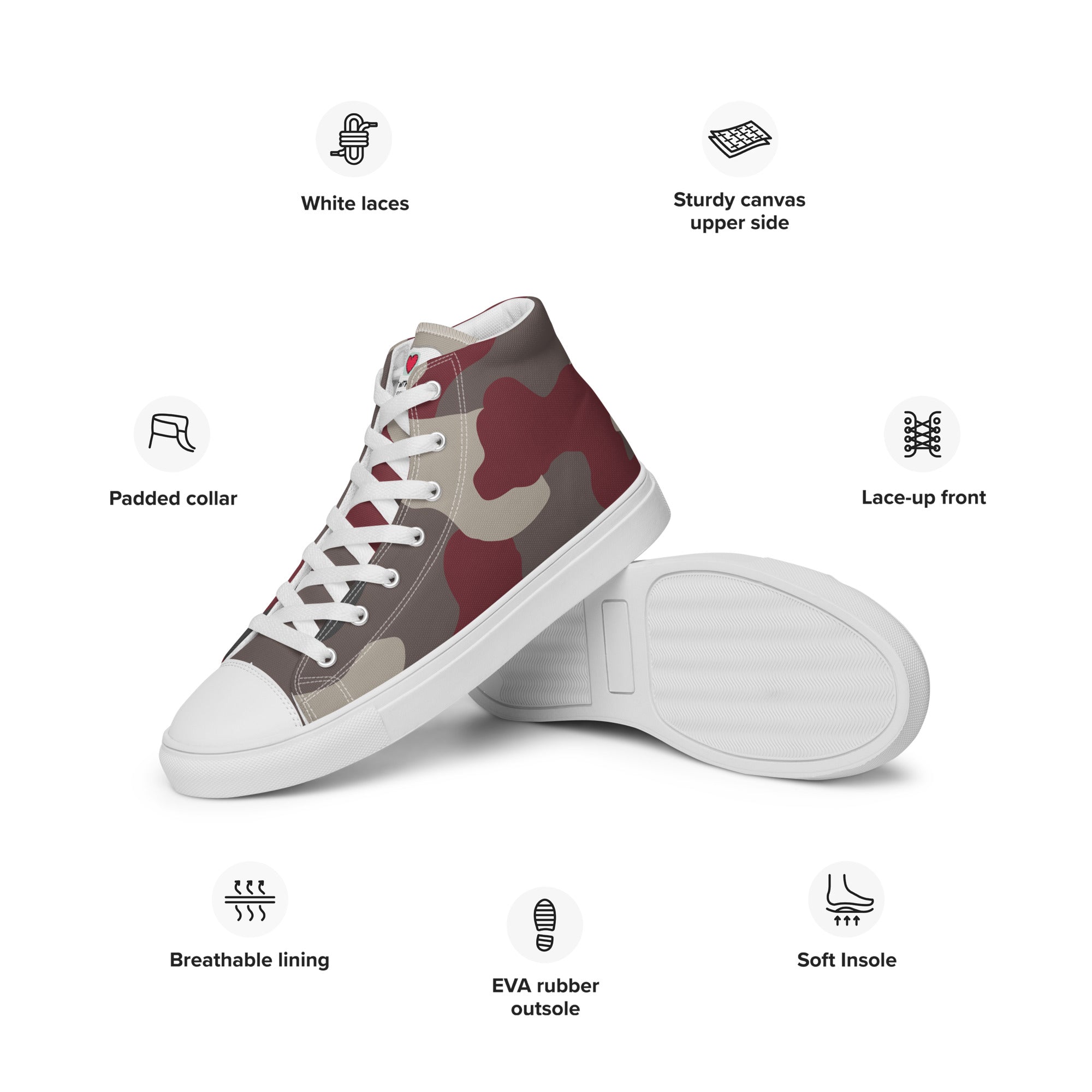 Army Enthusiast Men's High-Top Camouflage Sneakers