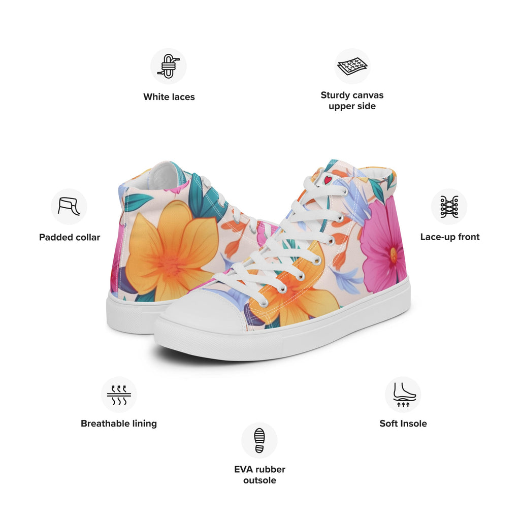 Floral Lover's Women's Botanical Style High Top Sneakers