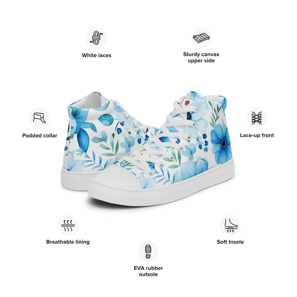 Floral Lover's Men's Botanical Style High Top Sneakers