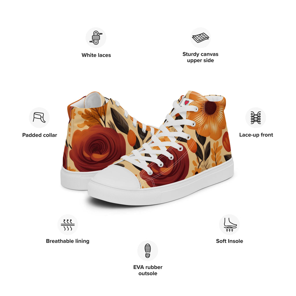 Floral Lover's Women's Botanical Style High Top Sneakers