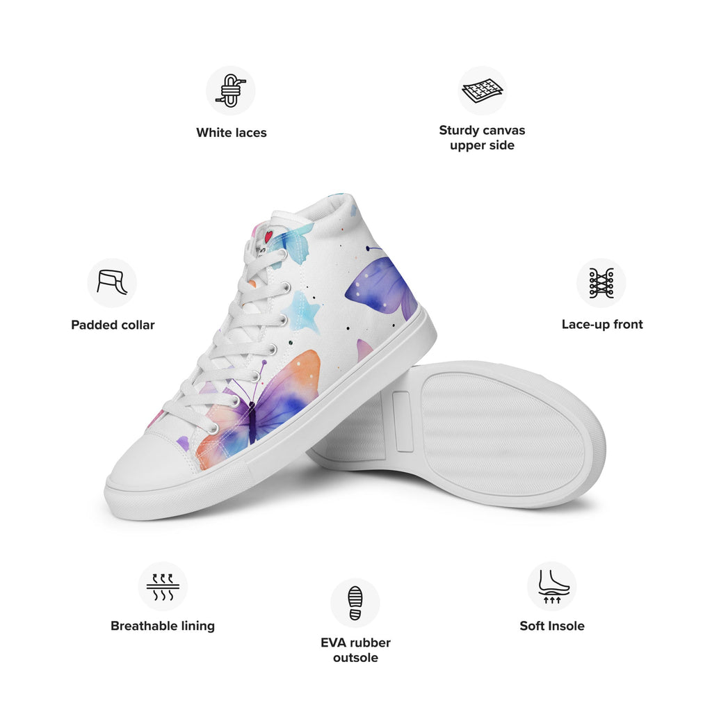 Butterfly Lover's Nature Inspired Men's High Top Sneakers