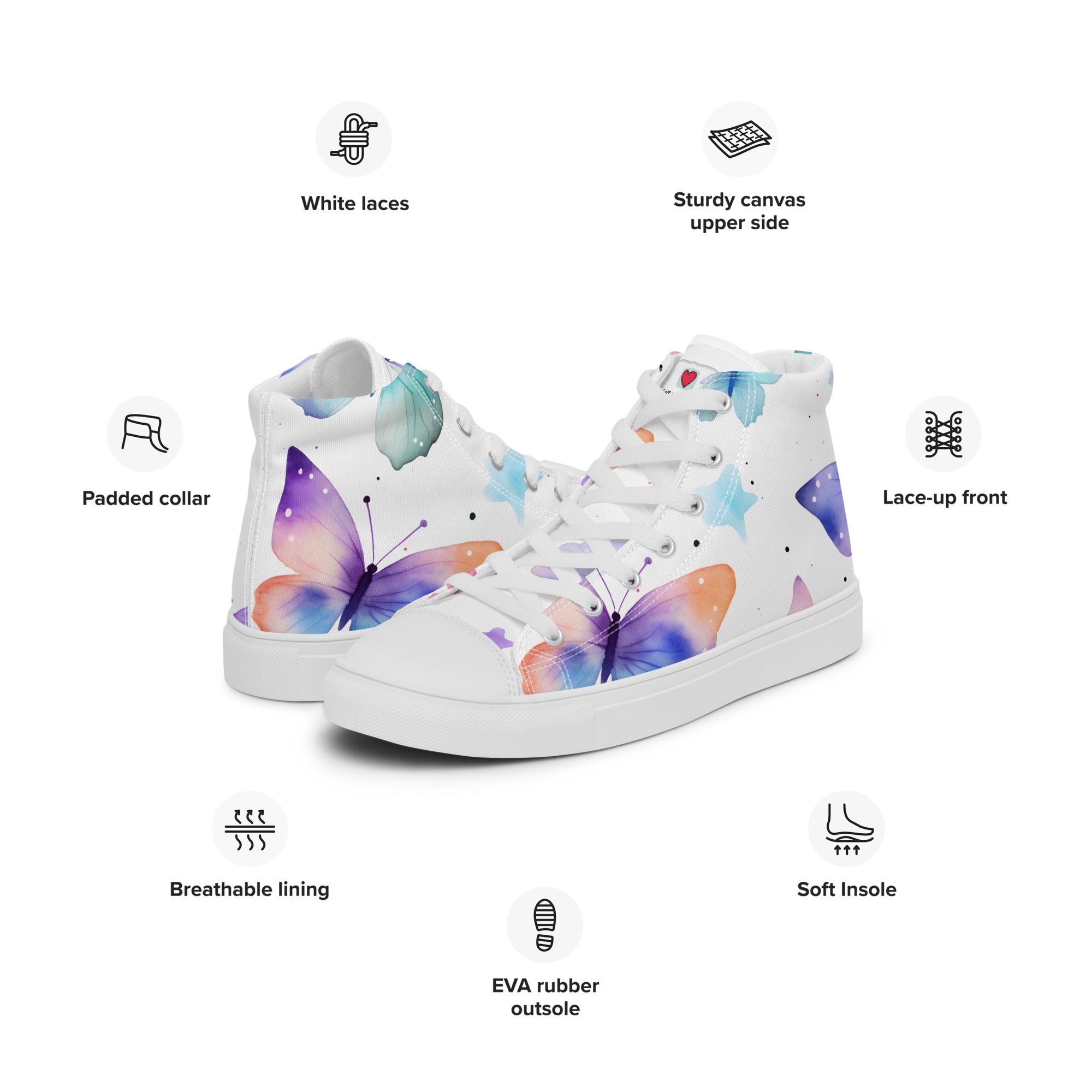 Butterfly Lover's Nature Inspired Men's High Top Sneakers