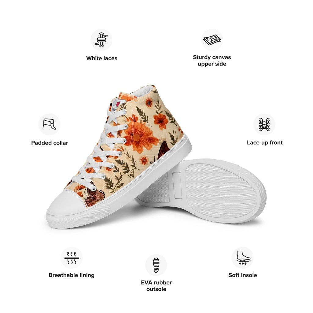 Butterfly Lover's Nature Inspired Men's High Top Sneakers