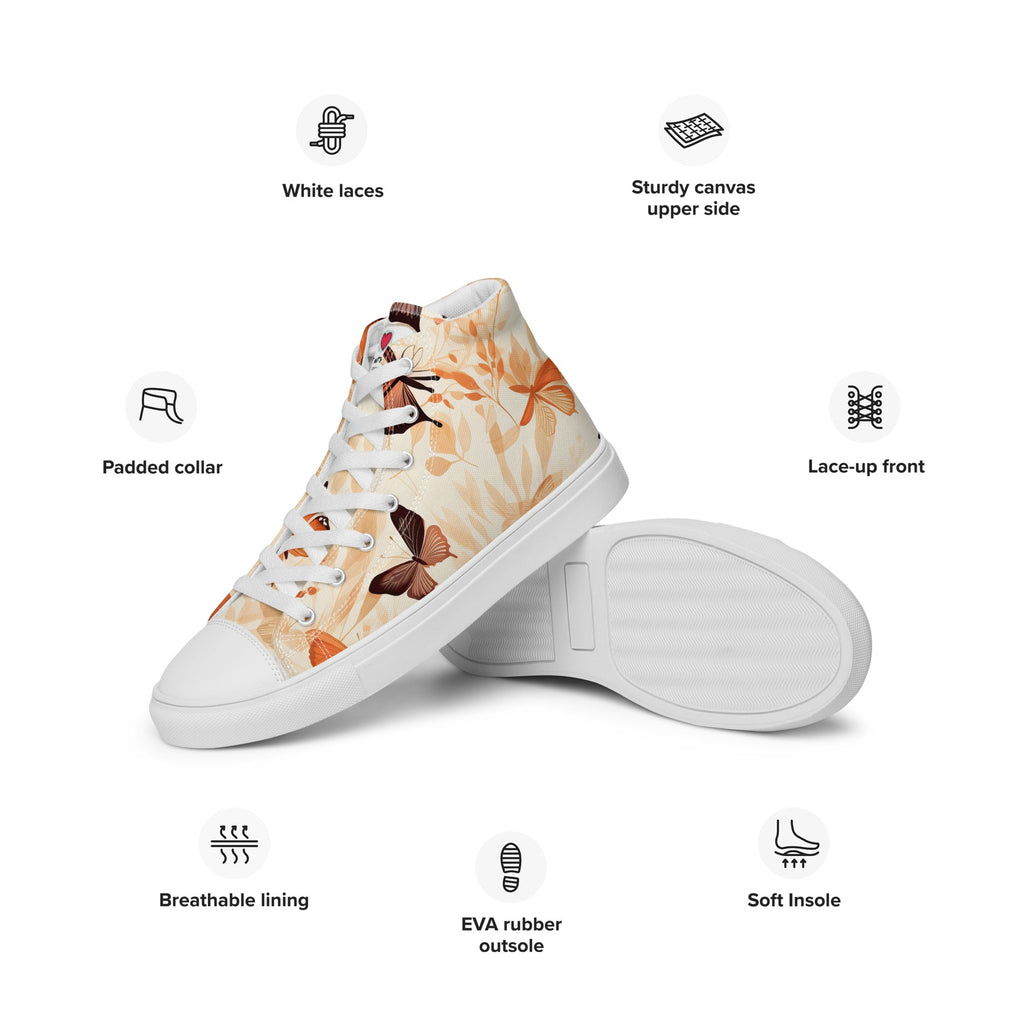 Butterfly Lover's Nature Inspired Men's High Top Sneakers