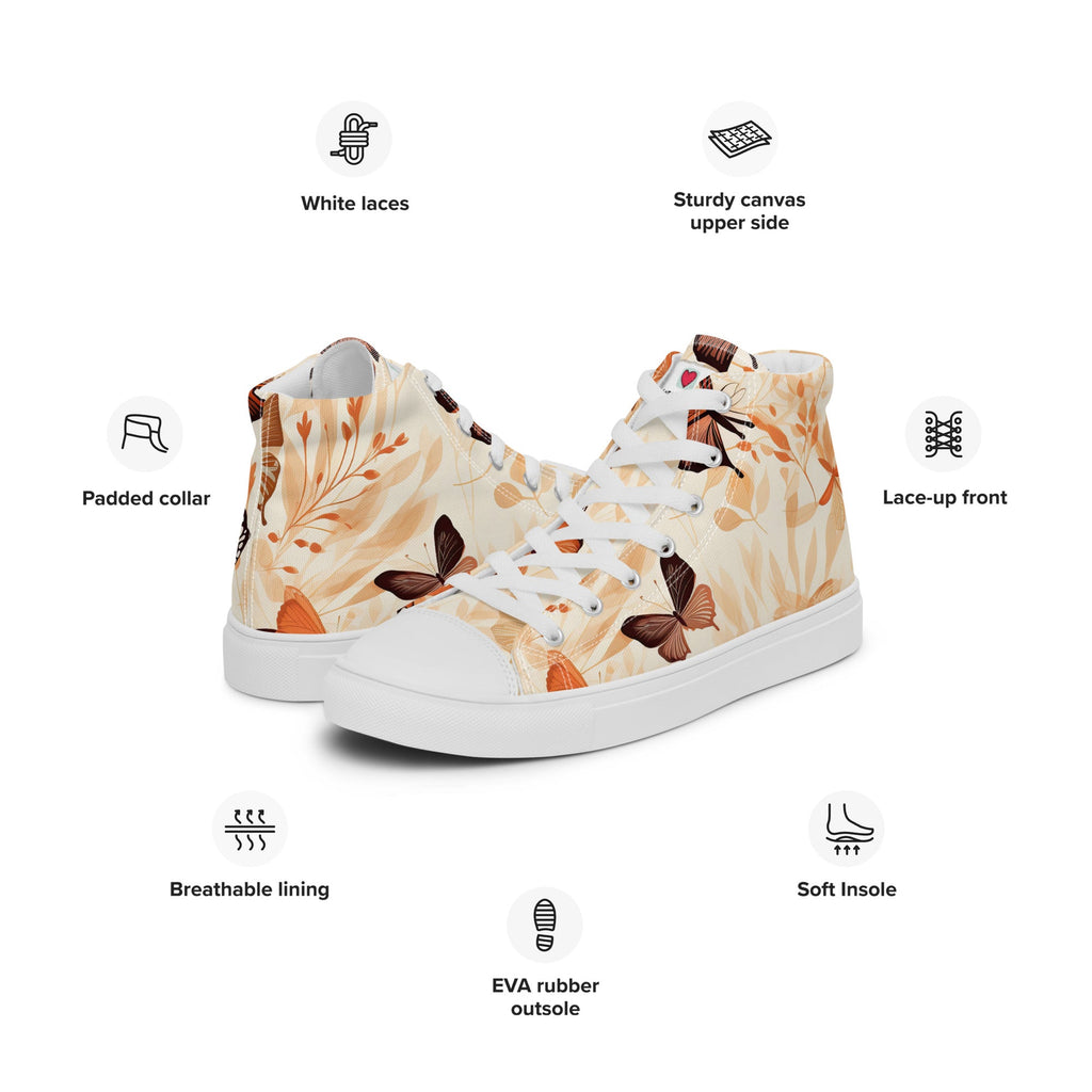 Butterfly Lover's Nature Inspired Men's High Top Sneakers