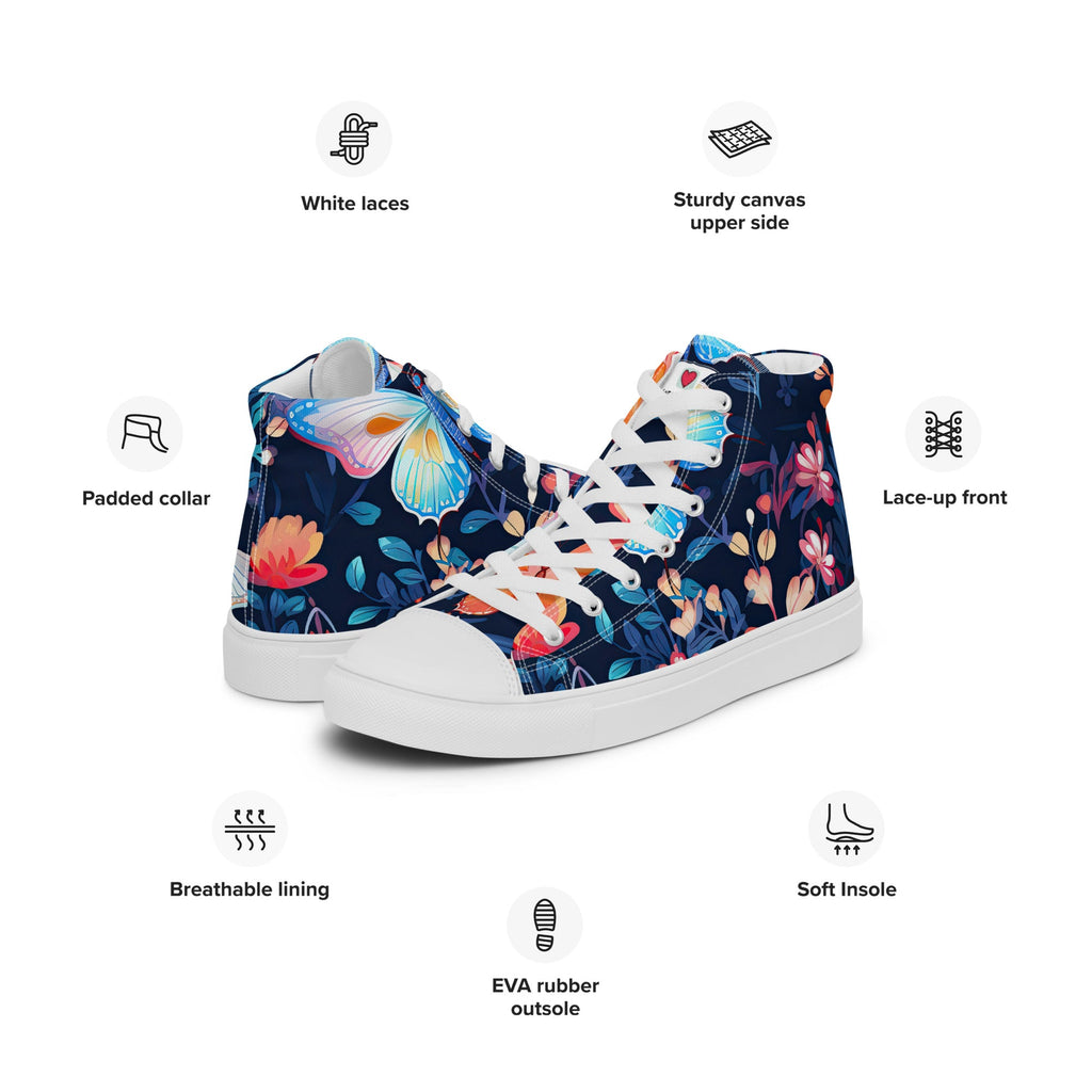 Butterfly Lover's Nature Inspired Men's High Top Sneakers