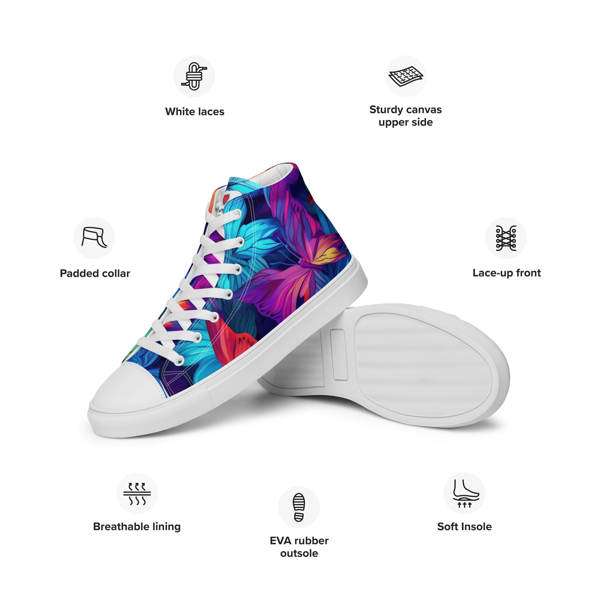 Butterfly Lover's Nature Inspired Men's High Top Sneakers