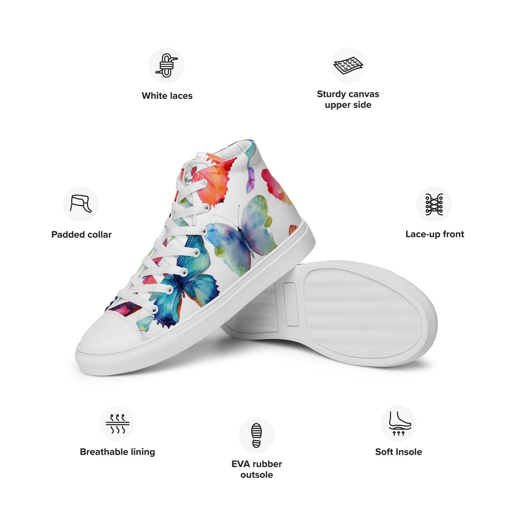 Butterfly Lover's Nature Inspired Men's High Top Sneakers