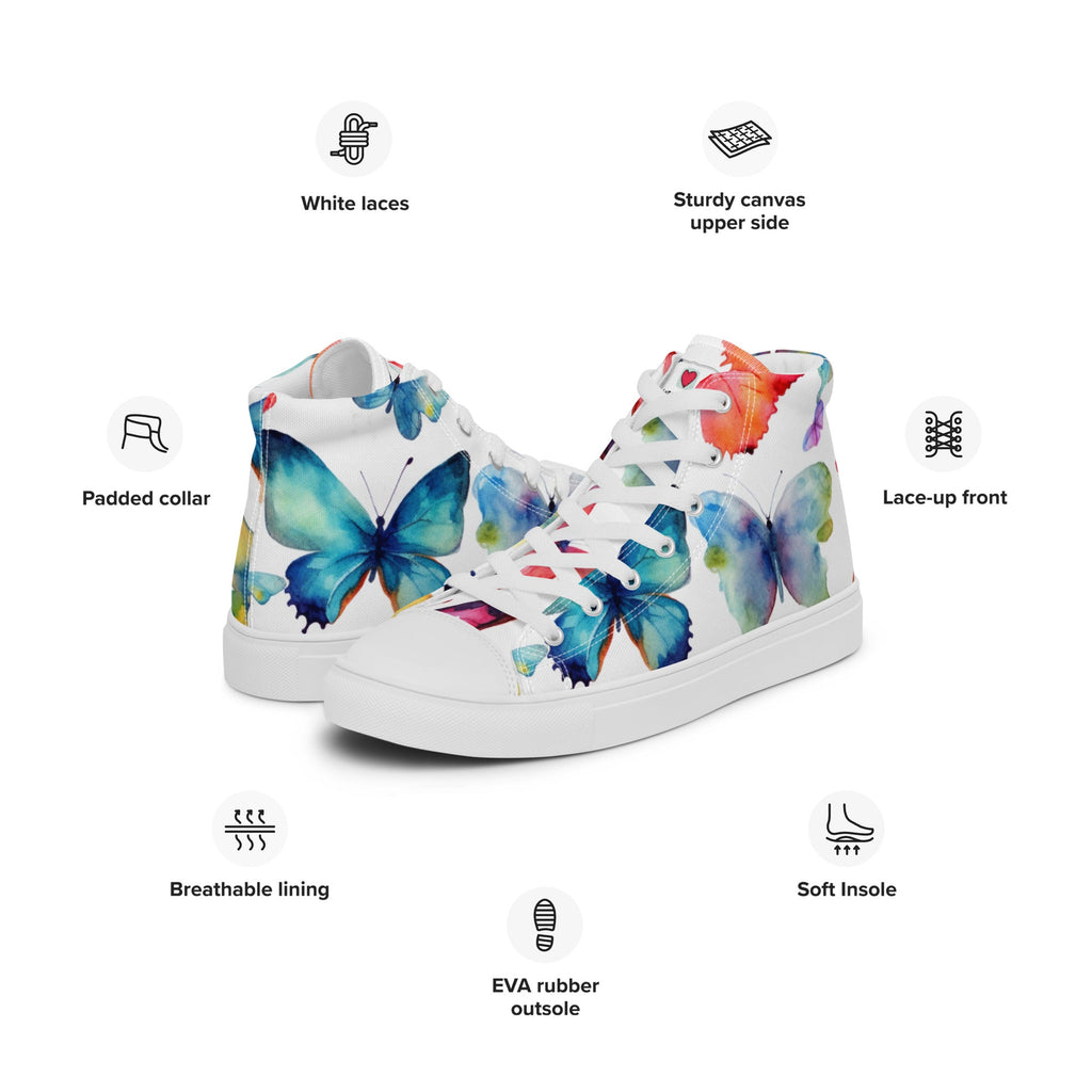 Butterfly Lover's Nature Inspired Men's High Top Sneakers