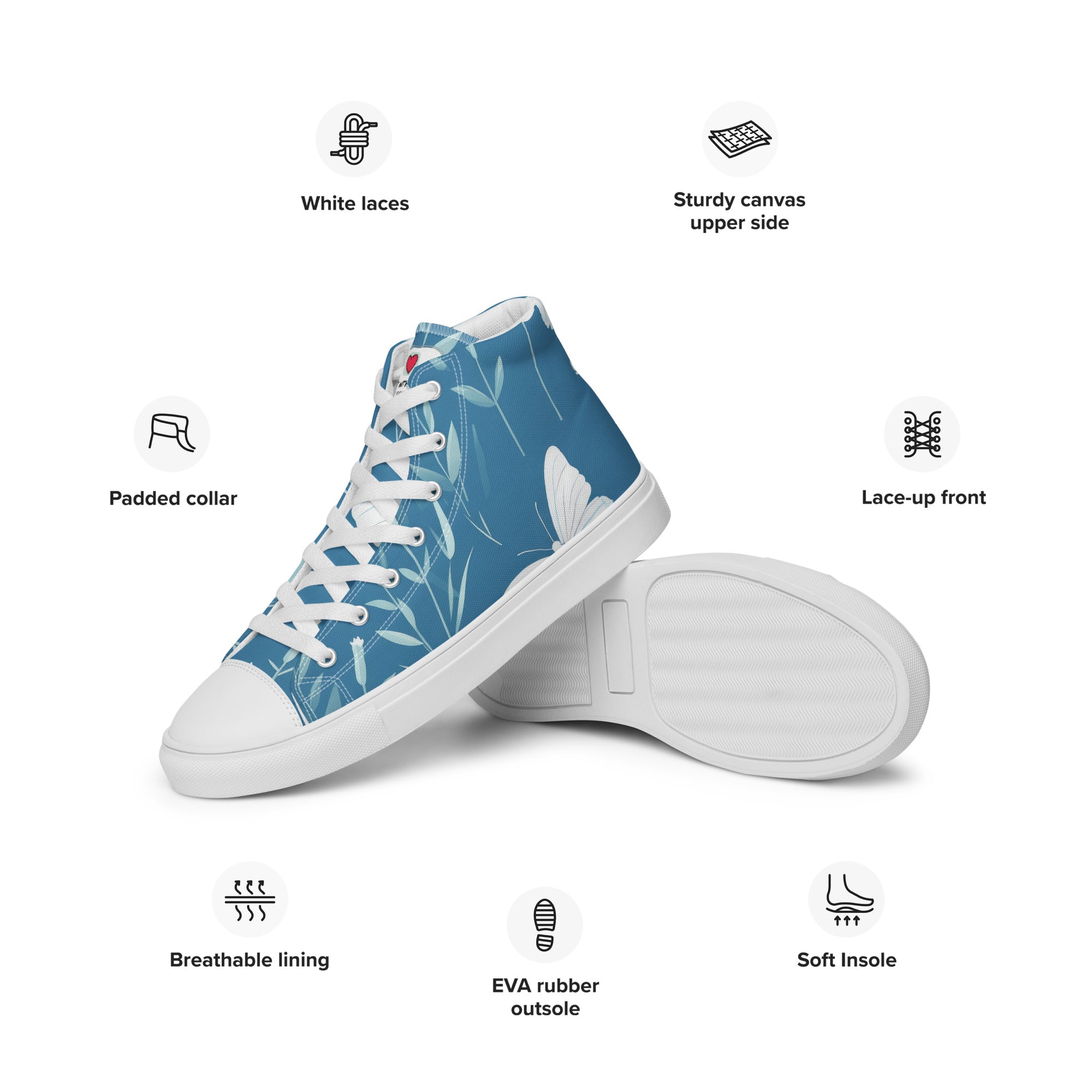 Butterfly Lover's Nature Inspired Men's High Top Sneakers