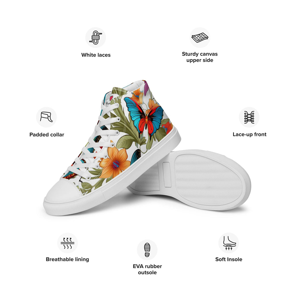 Butterfly Lover's Nature Inspired Men's High Top Sneakers