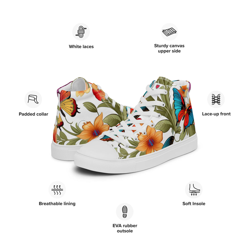 Butterfly Lover's Nature Inspired Men's High Top Sneakers