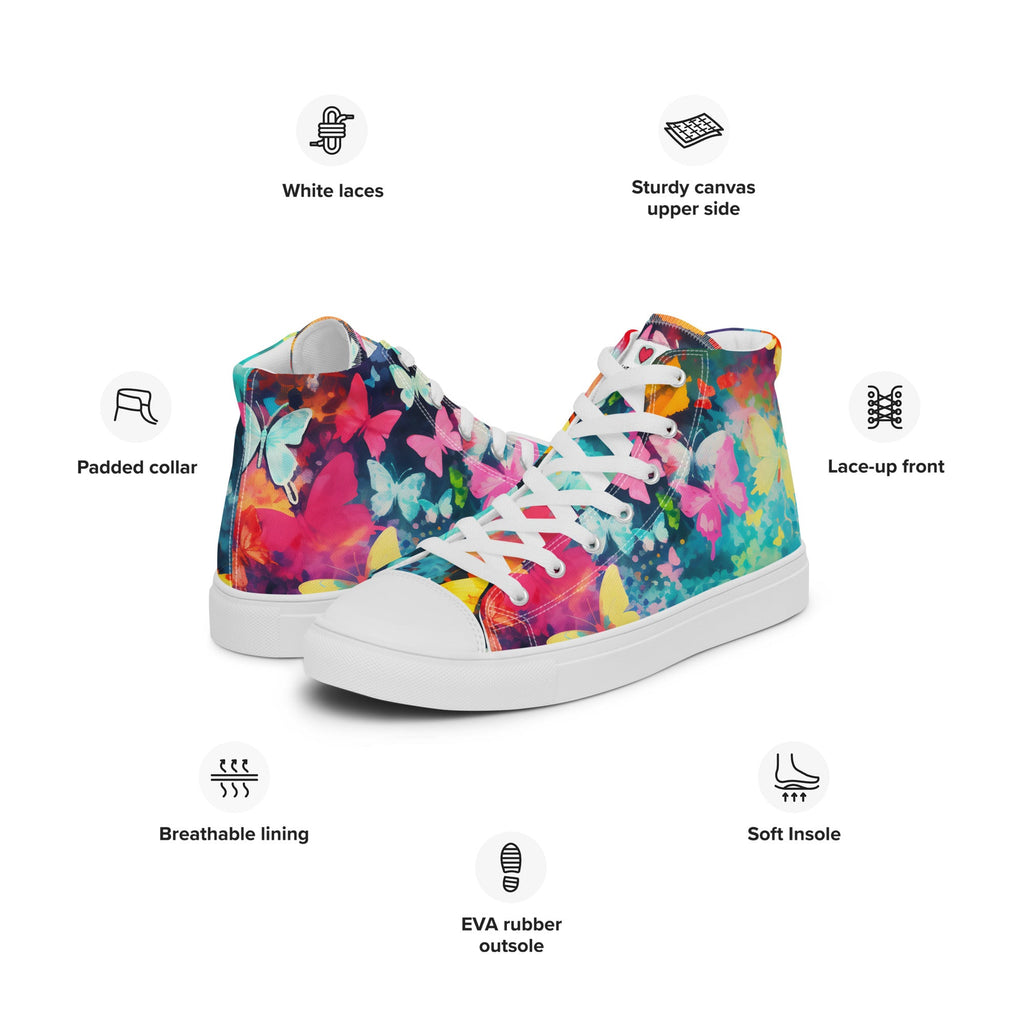 Butterfly Lover's Nature Inspired Men's High Top Sneakers
