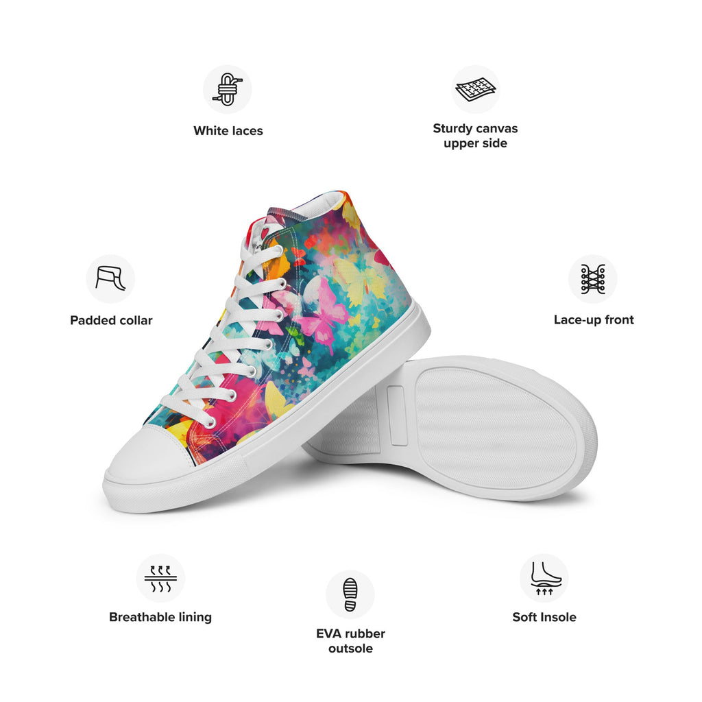 Butterfly Lover's Nature Inspired Men's High Top Sneakers