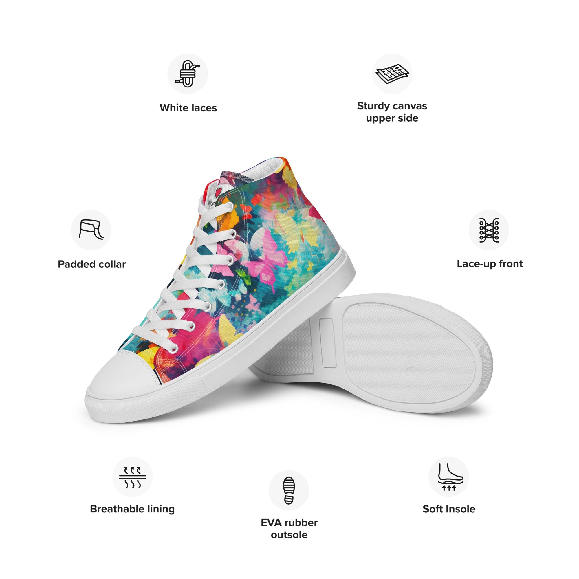 Butterfly Lover's Nature Inspired Men's High Top Sneakers