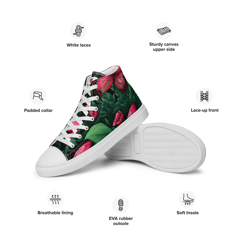 Butterfly Lover's Nature Inspired Men's High Top Sneakers
