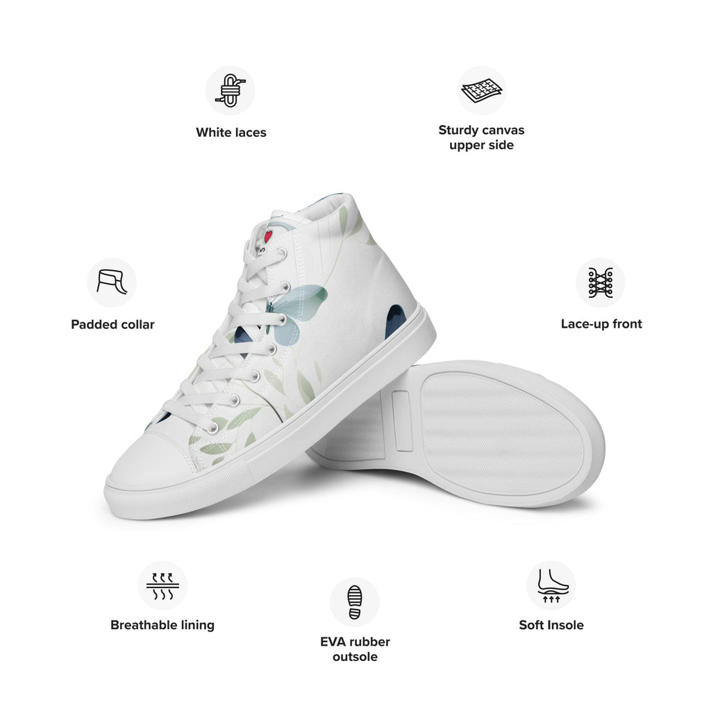 Butterfly Lover's Nature Inspired Men's High Top Sneakers