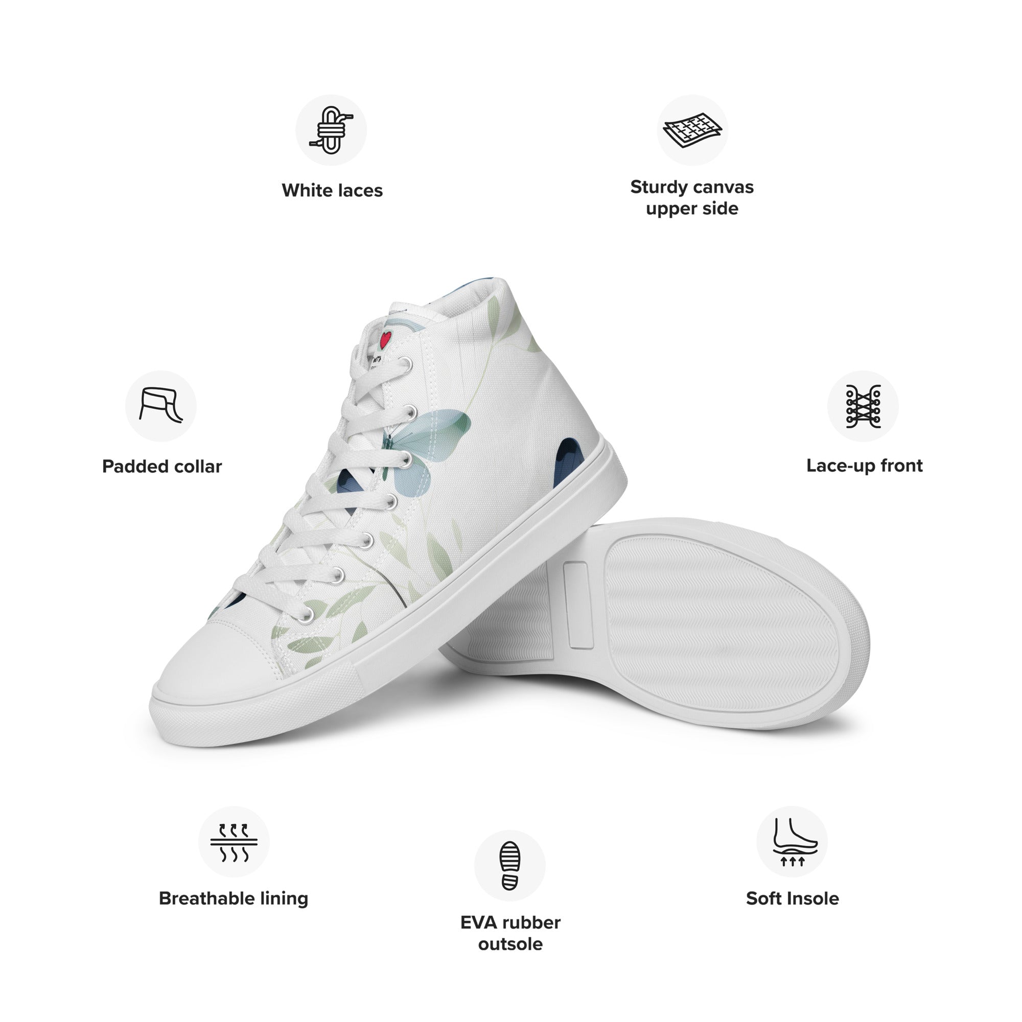 Butterfly Lover's Nature Inspired Men's High Top Sneakers