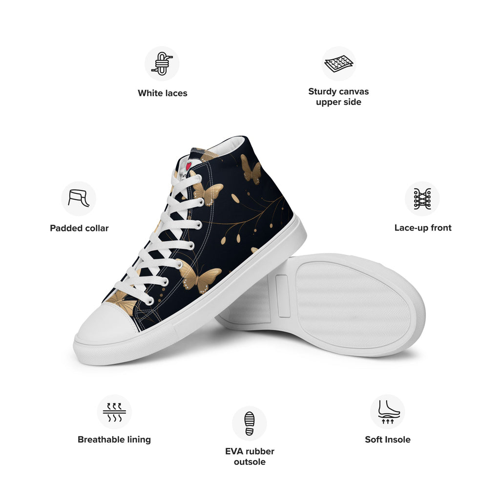 Butterfly Lover's Nature Inspired Men's High Top Sneakers