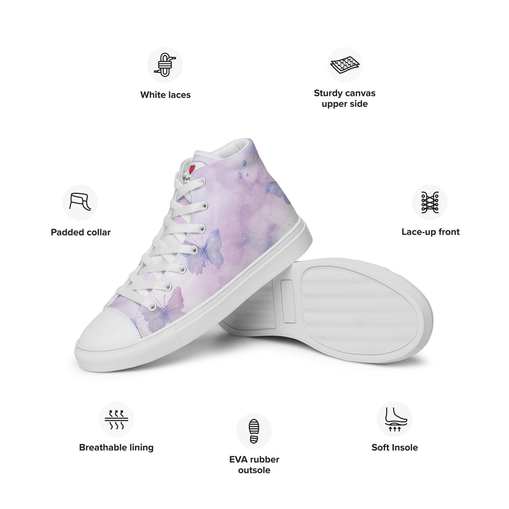 Butterfly Lover's Nature Inspired Men's High Top Sneakers