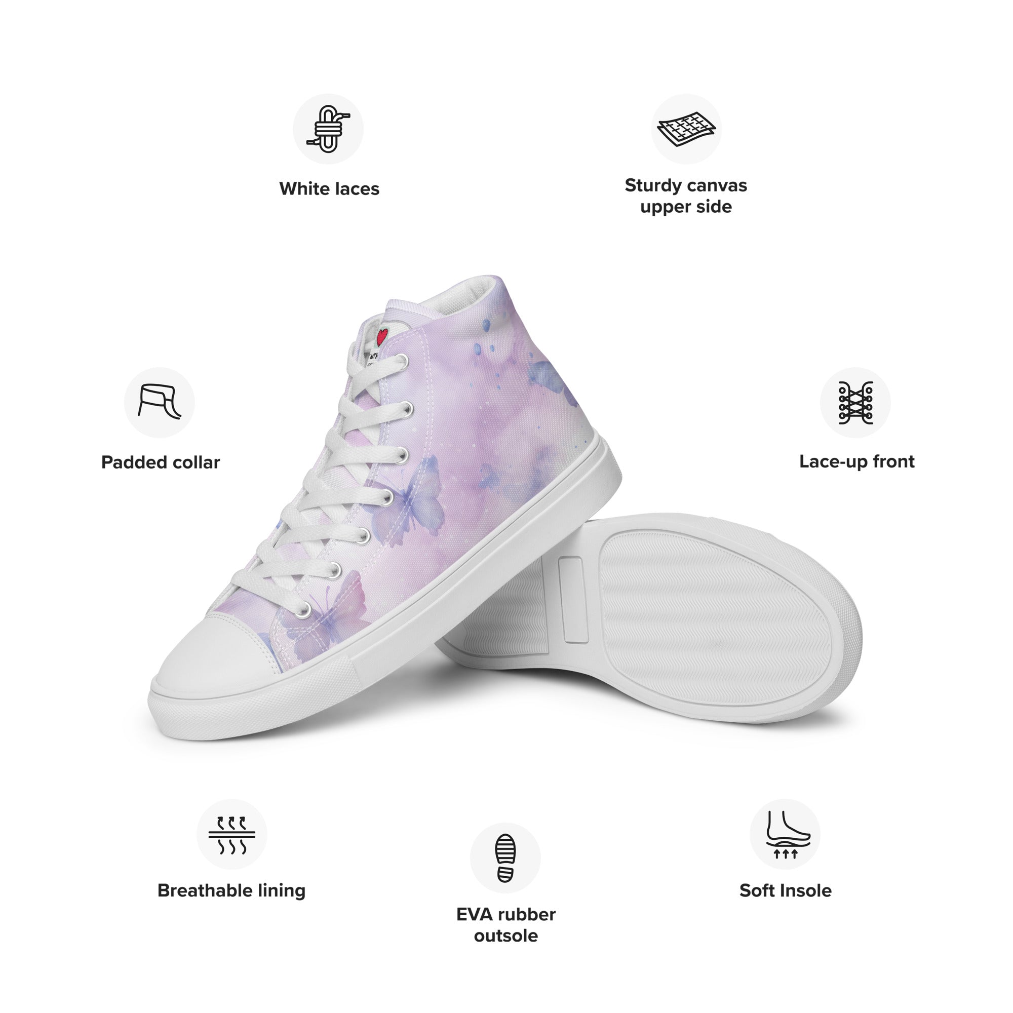 Butterfly Lover's Nature Inspired Men's High Top Sneakers