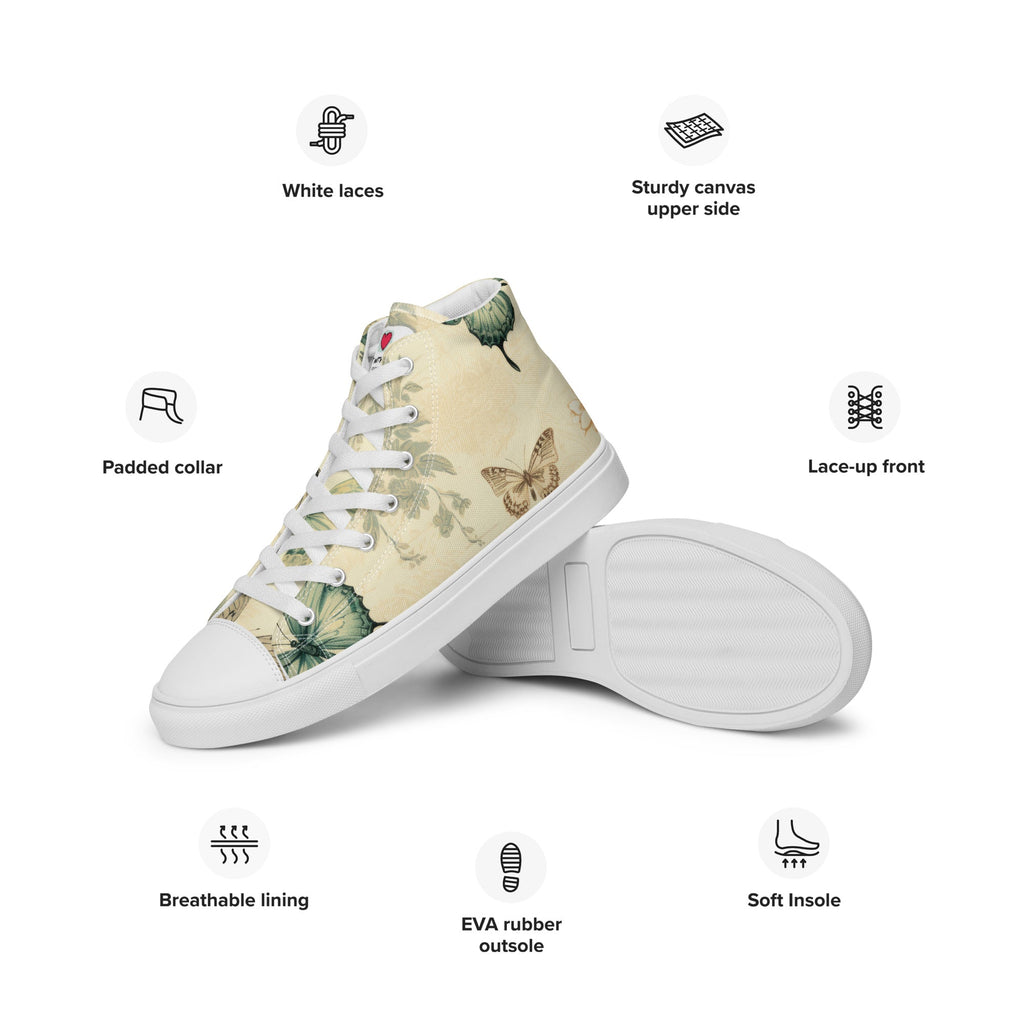 Butterfly Lover's Nature Inspired Men's High Top Sneakers
