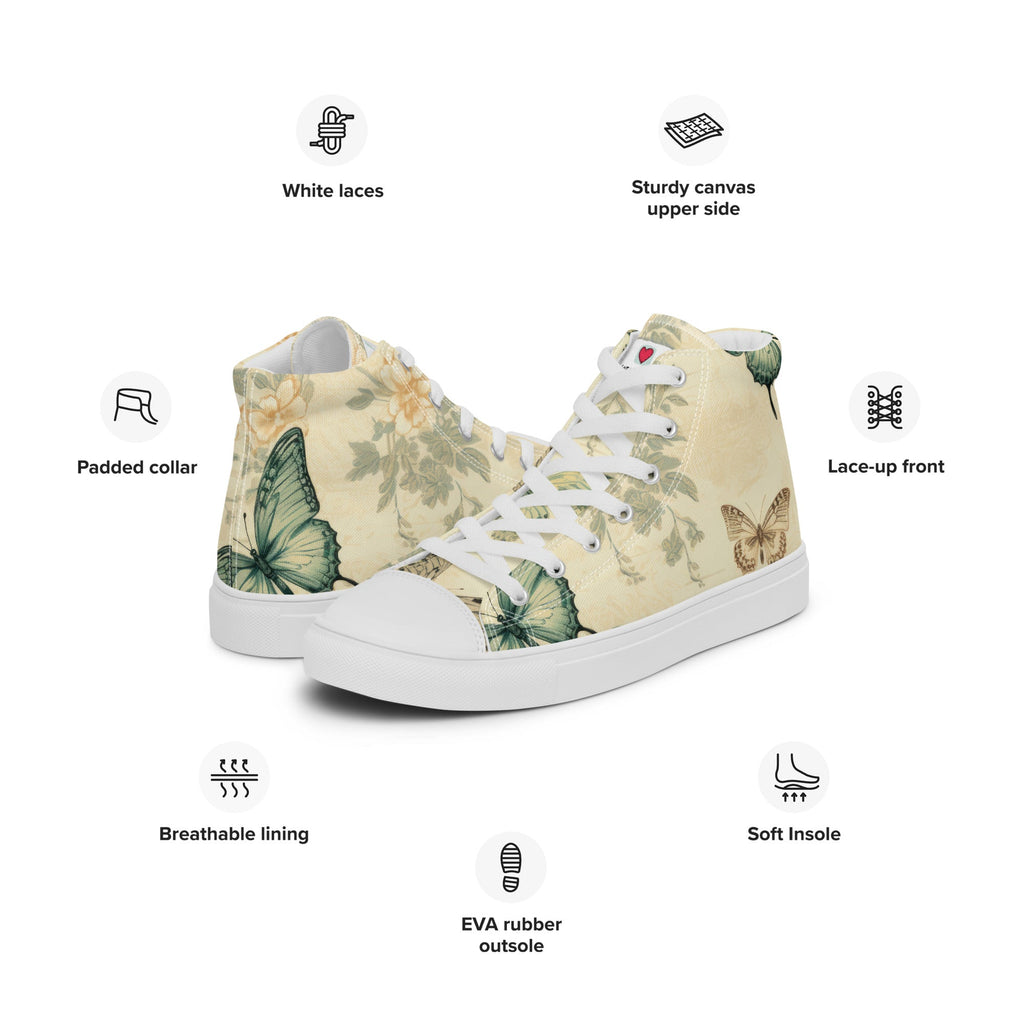 Butterfly Lover's Nature Inspired Men's High Top Sneakers