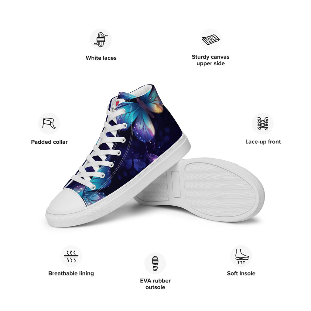 Butterfly Lover's Nature Inspired Men's High Top Sneakers