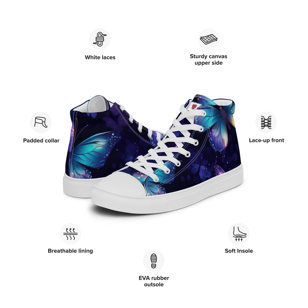 Butterfly Lover's Nature Inspired Men's High Top Sneakers