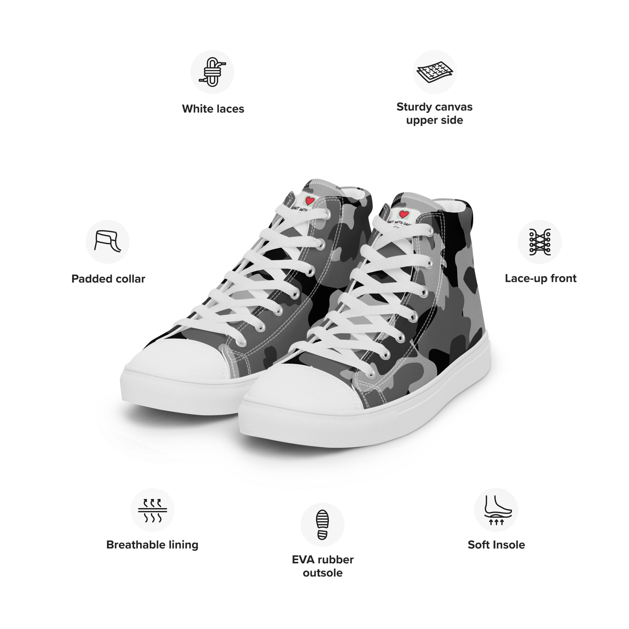 Army Enthusiast Men's High-Top Camouflage Sneakers