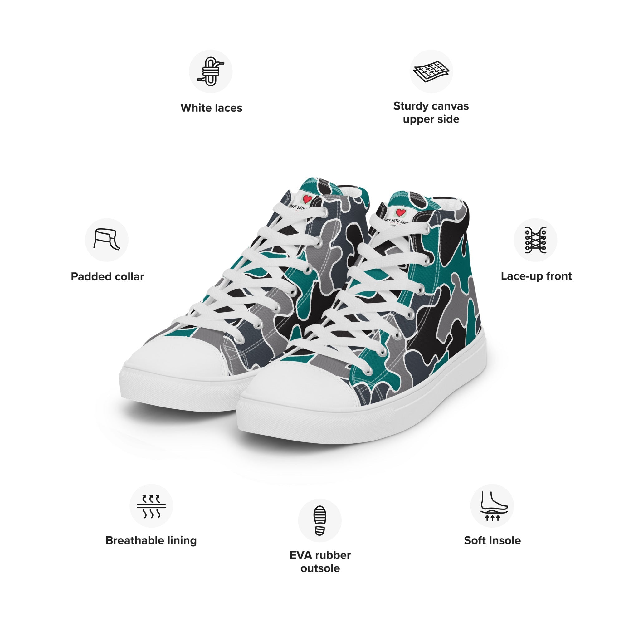 Army Enthusiast Men's High-Top Camouflage Sneakers