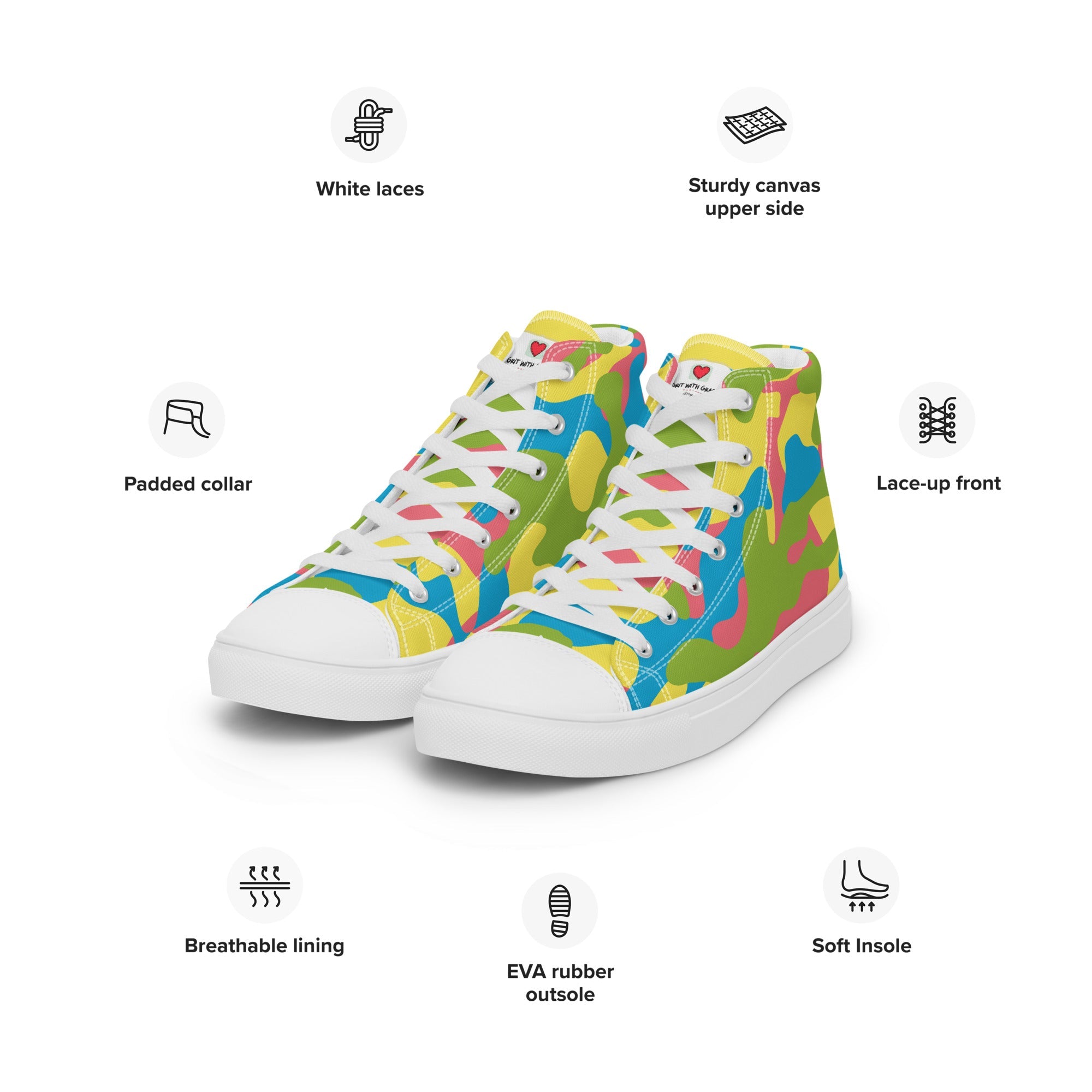 Army Enthusiast Men's High-Top Camouflage Sneakers
