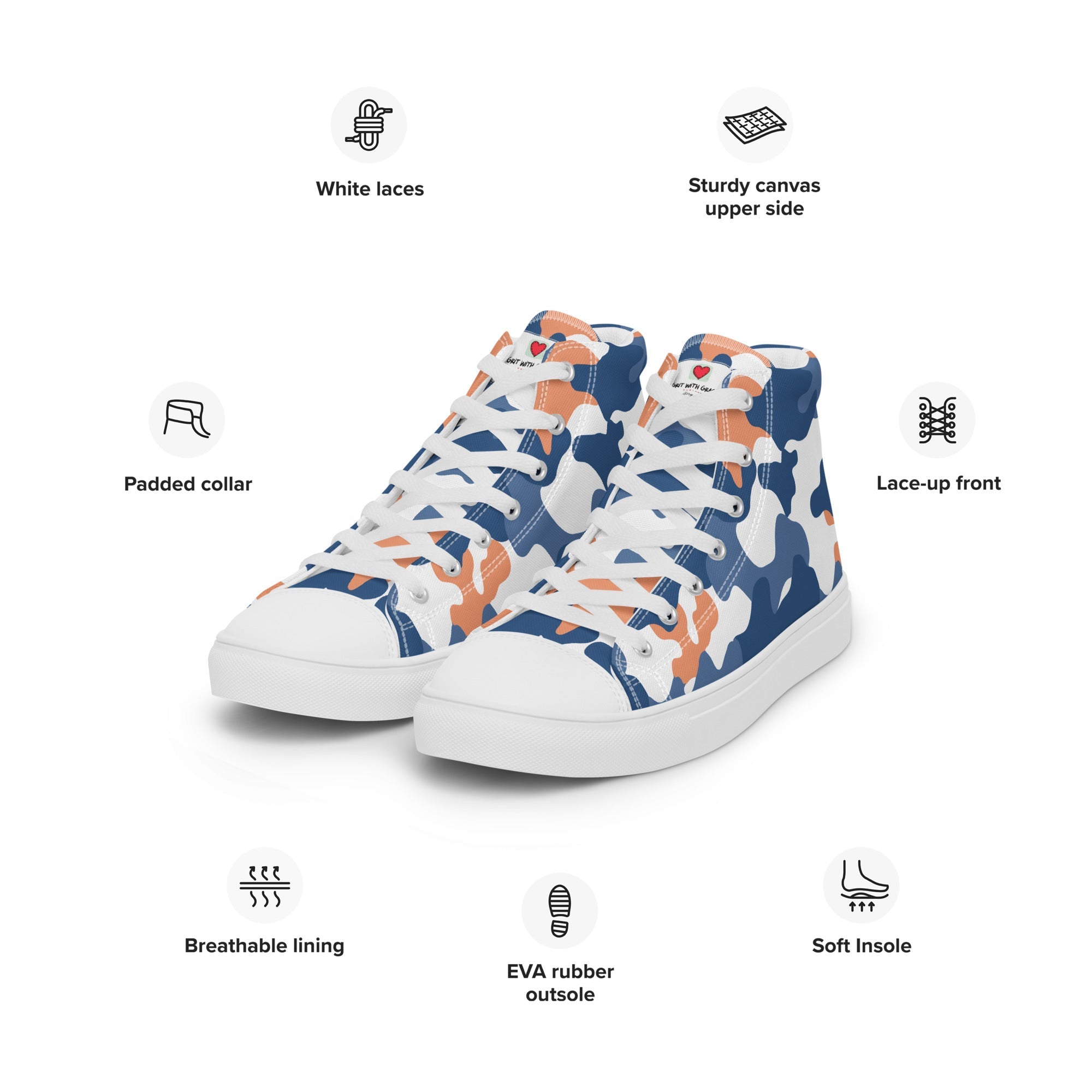 Army Enthusiast Men's High-Top Camouflage Sneakers