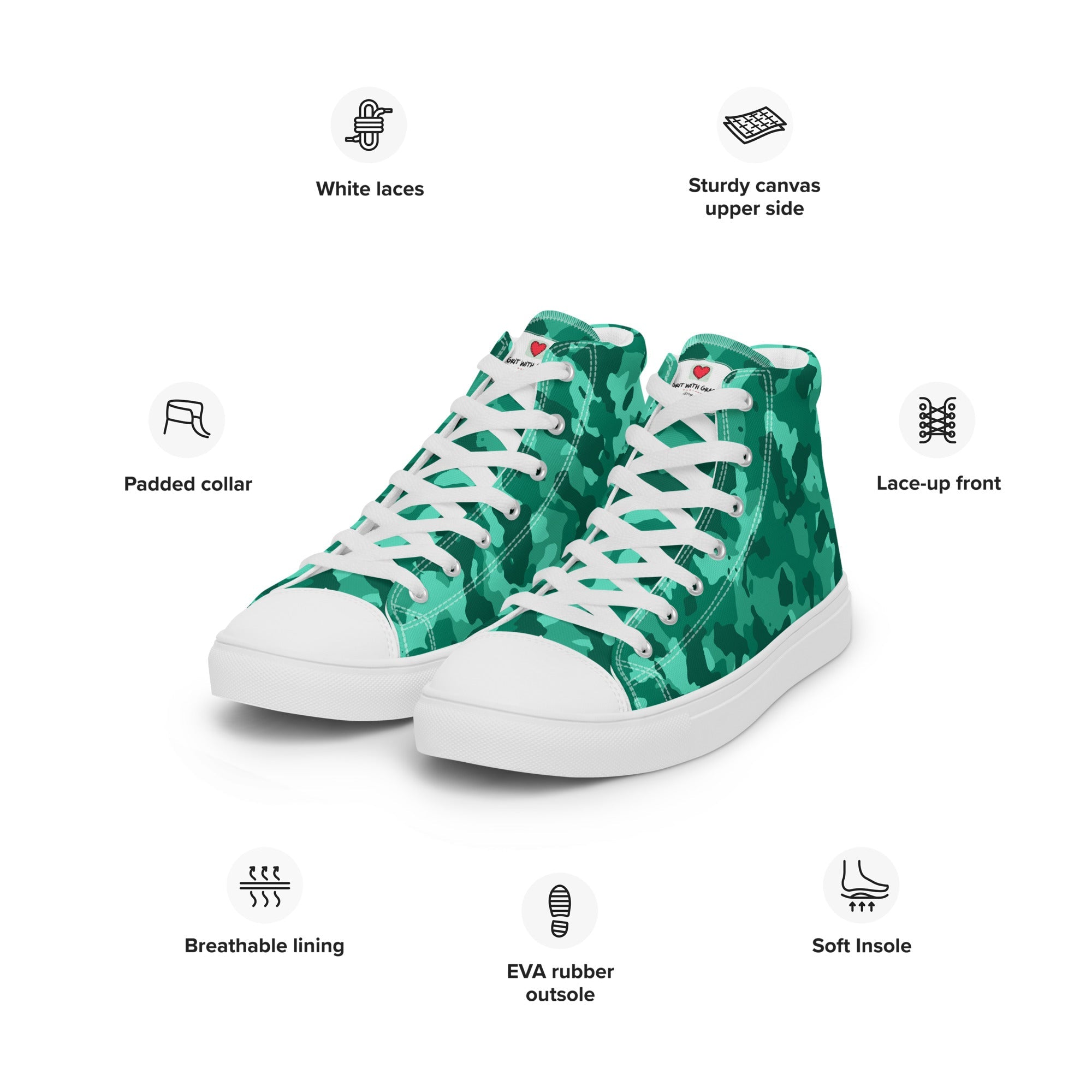 Army Enthusiast Men's High-Top Camouflage Sneakers