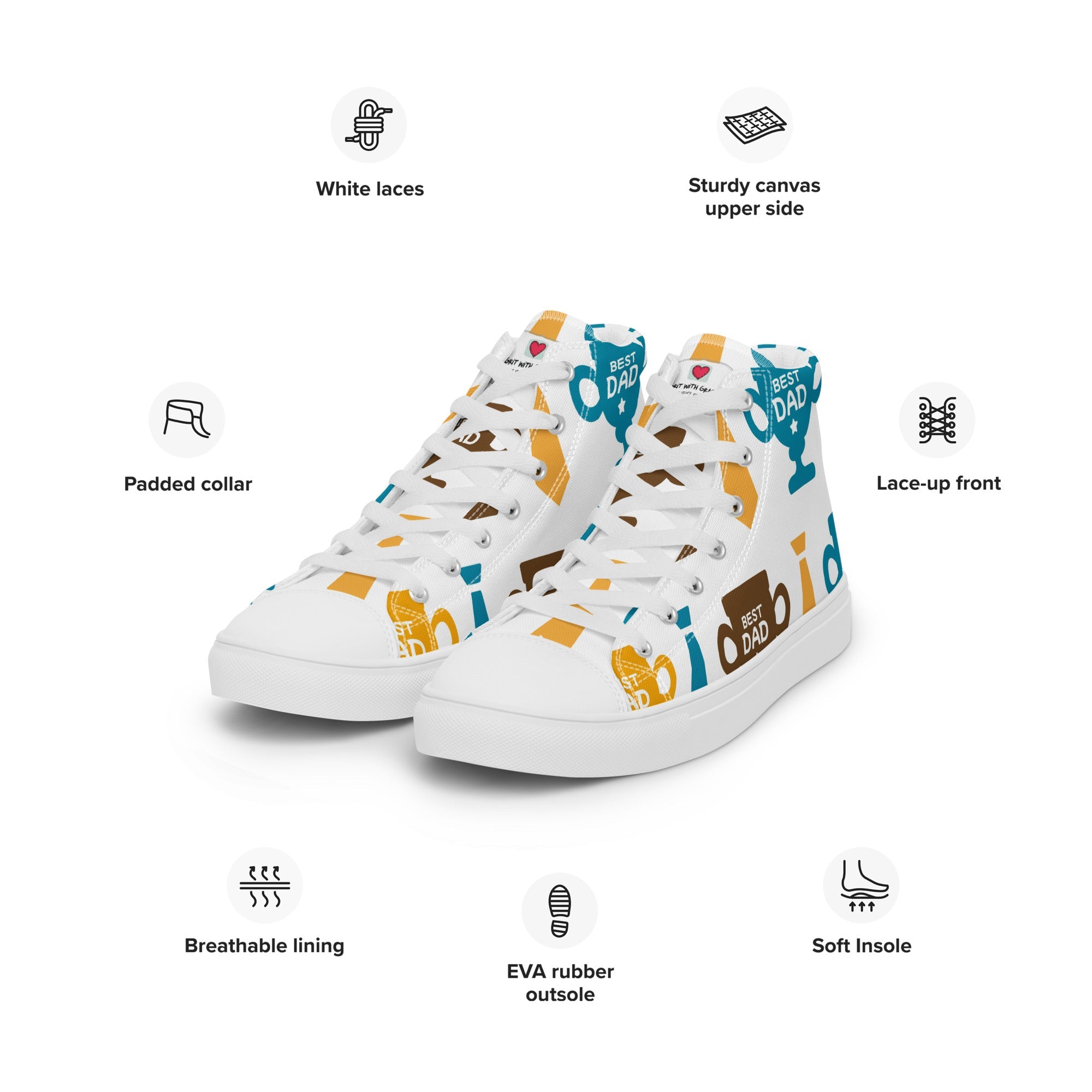 Cool Dad's Commuter Stye Men's High Top Sneakers