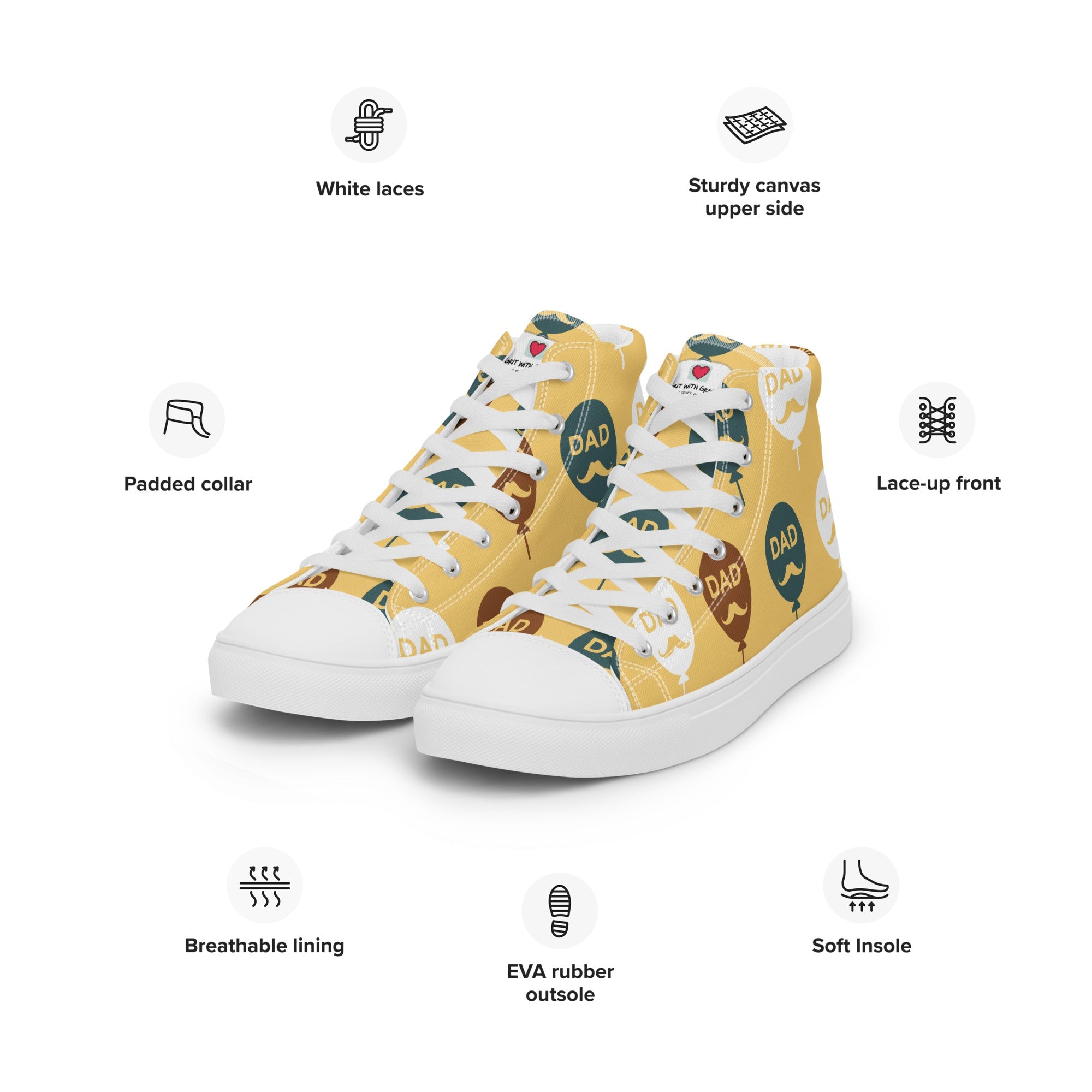 Cool Dad's Commuter Stye Men's High Top Sneakers