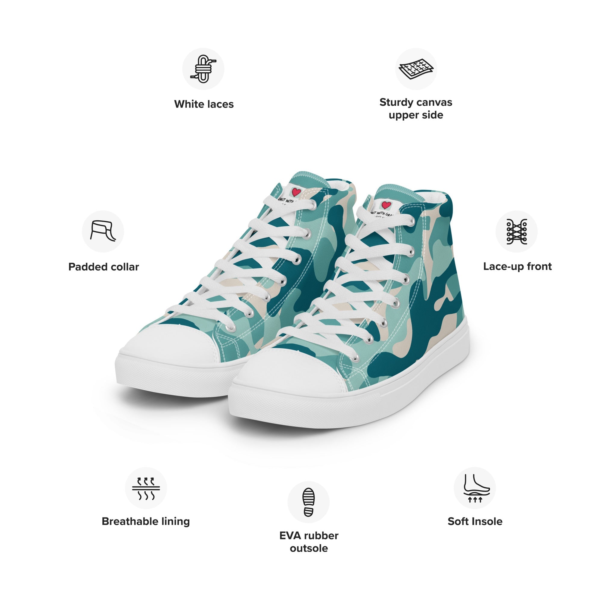 Army Enthusiast Men's High-Top Camouflage Sneakers
