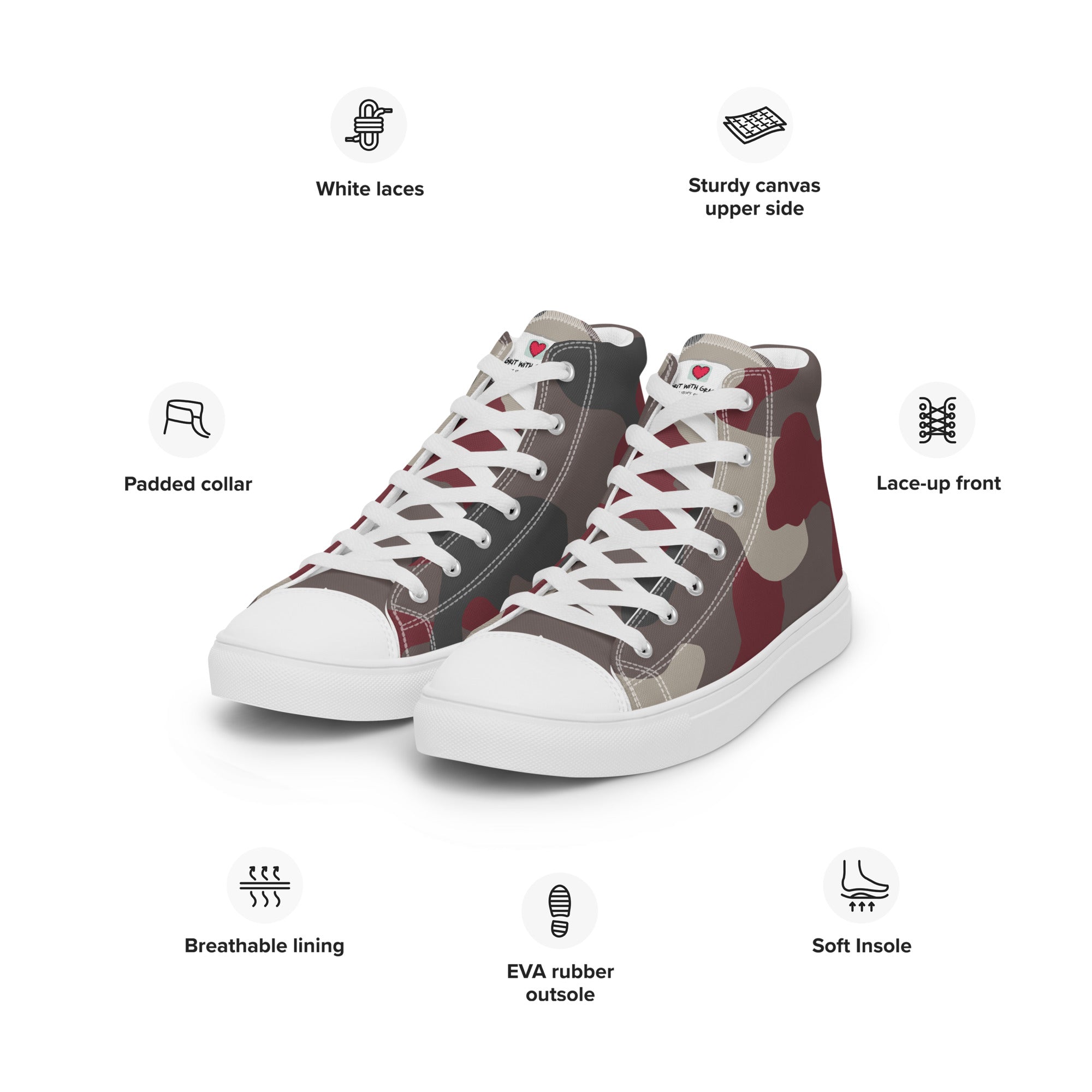 Army Enthusiast Men's High-Top Camouflage Sneakers