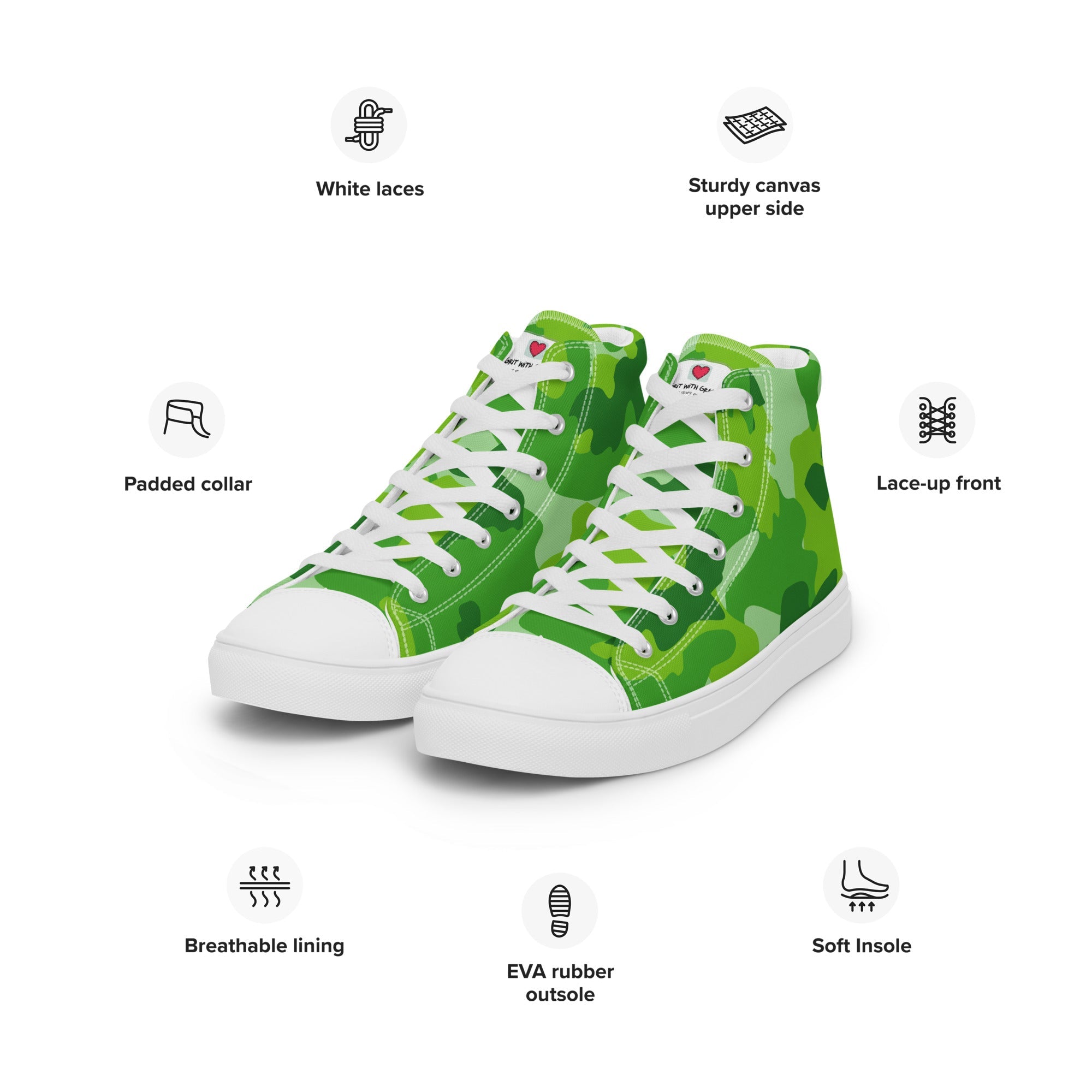 Army Enthusiast Men's High-Top Camouflage Sneakers