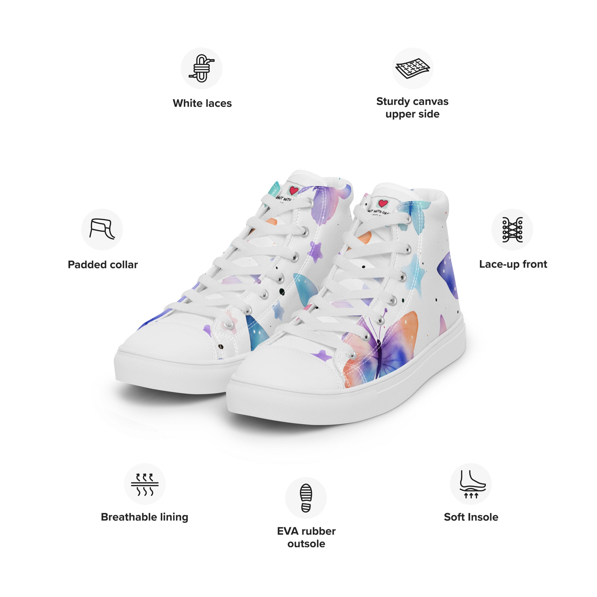 Butterfly Lover's Nature Inspired Men's High Top Sneakers