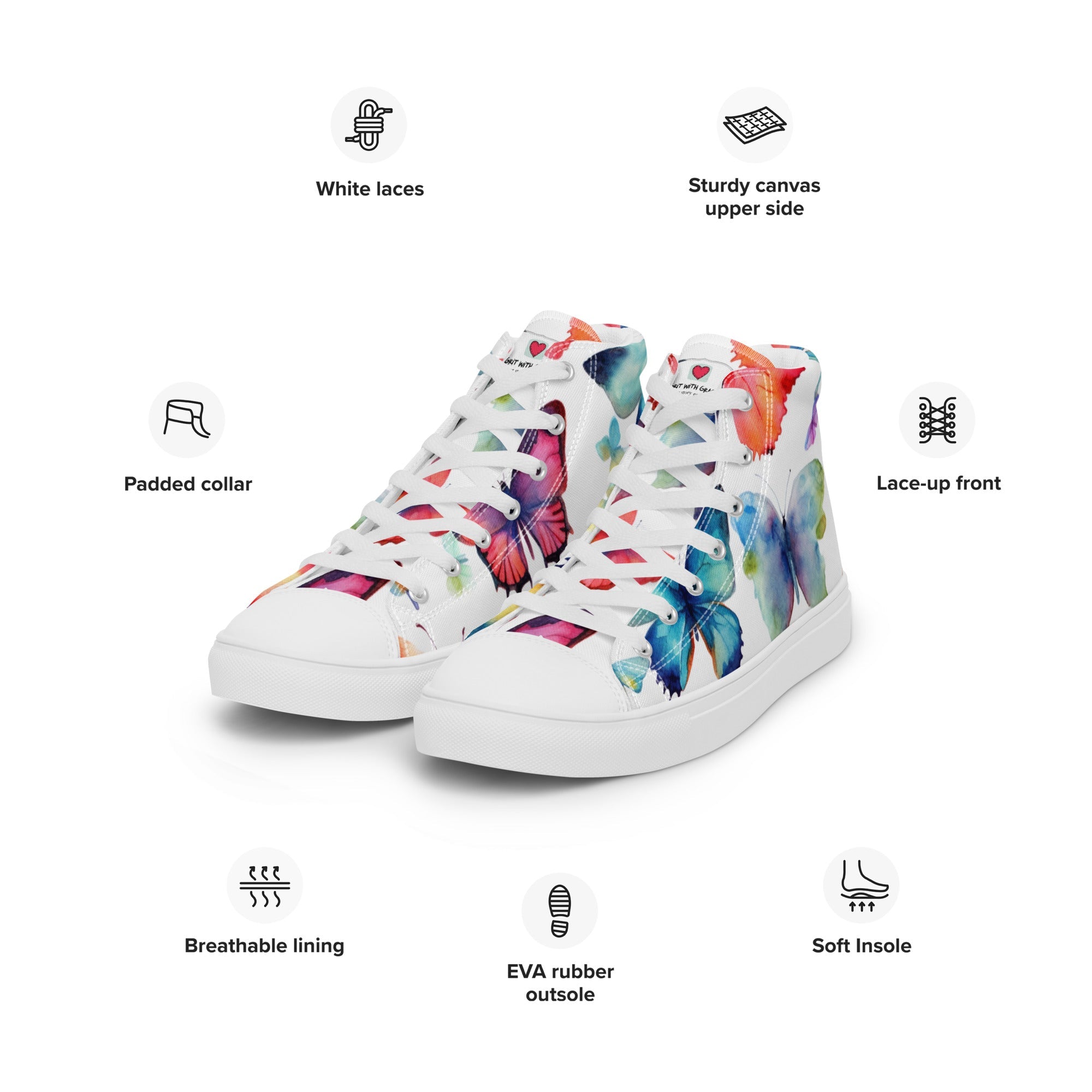 Butterfly Lover's Nature Inspired Men's High Top Sneakers