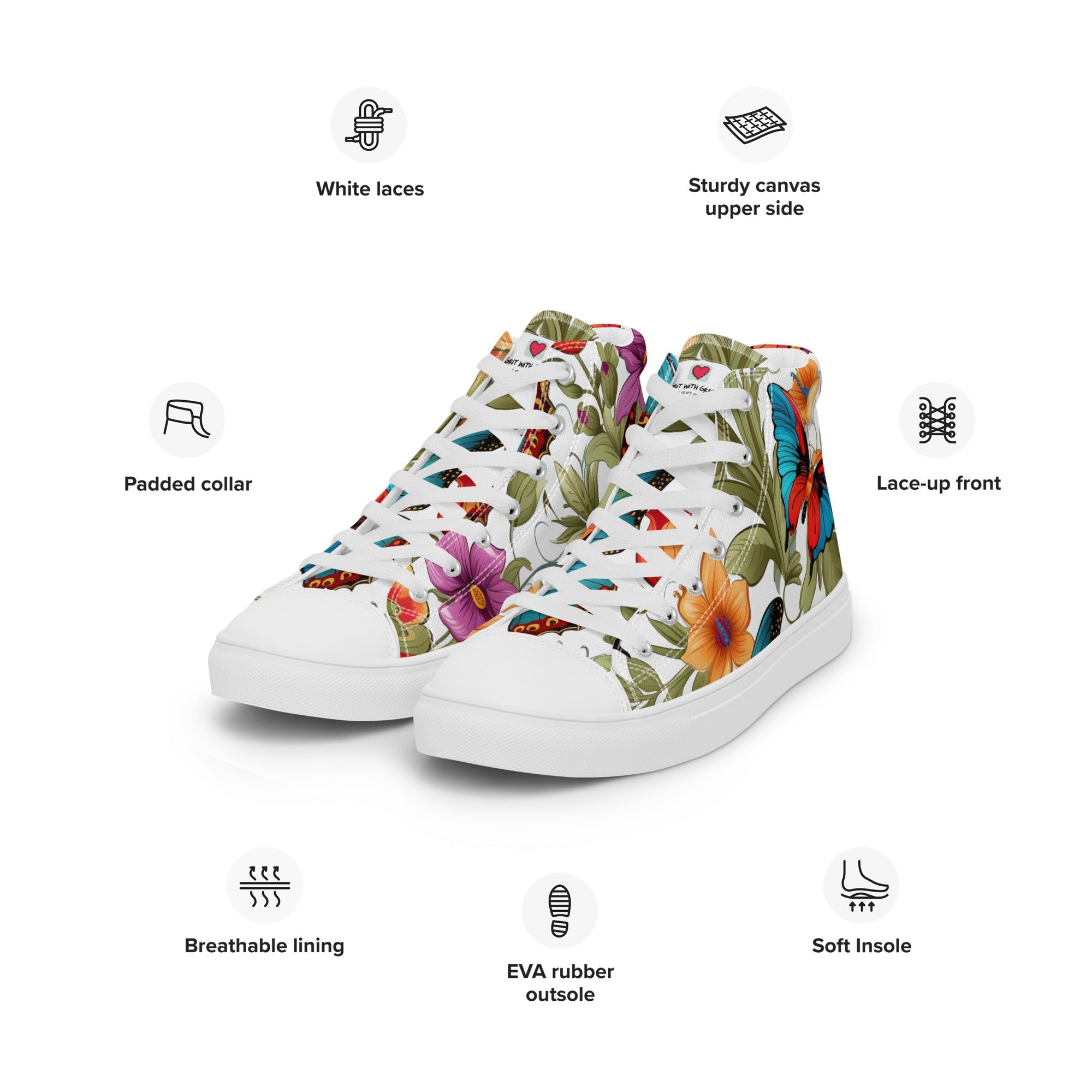 Butterfly Lover's Nature Inspired Men's High Top Sneakers