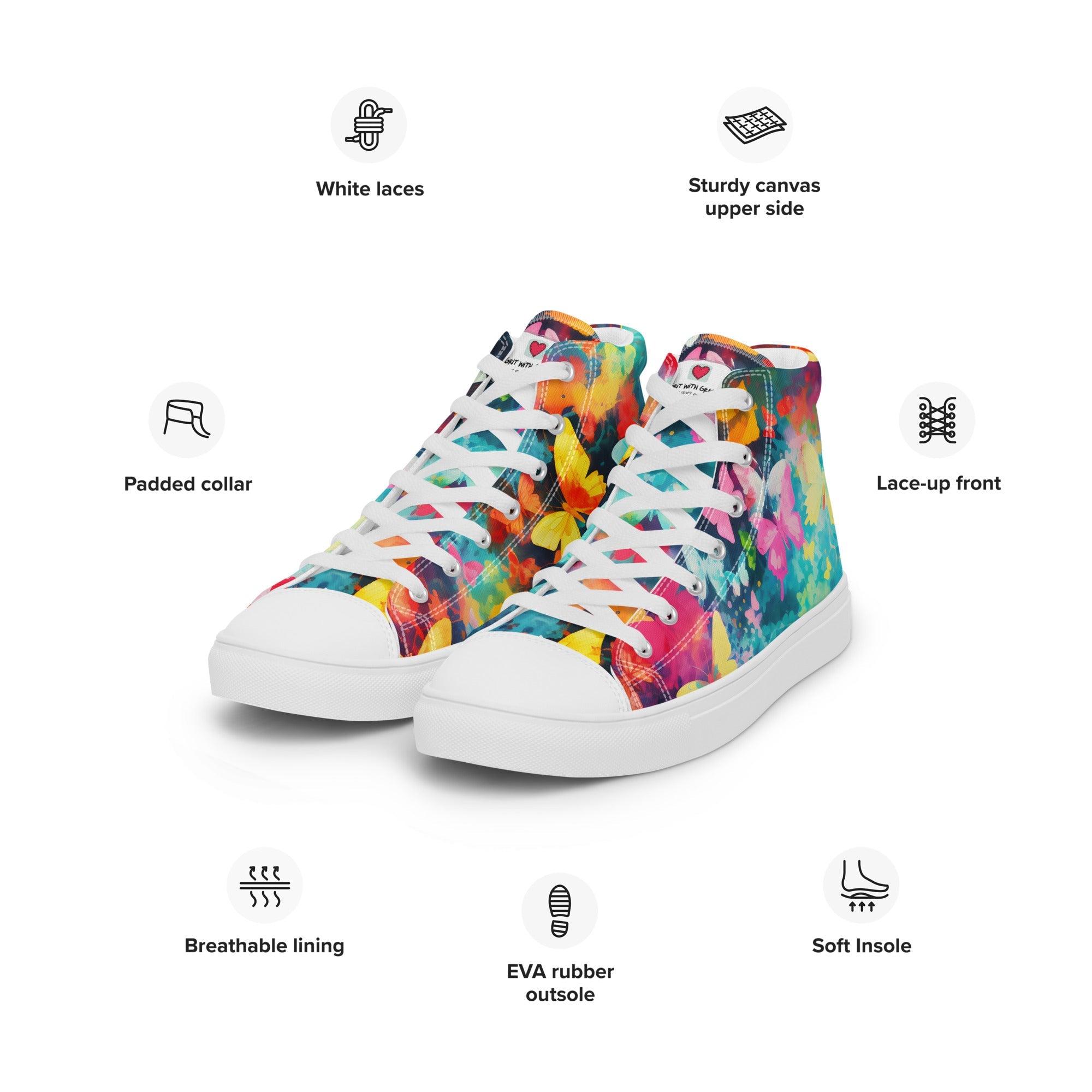 Butterfly Lover's Nature Inspired Men's High Top Sneakers