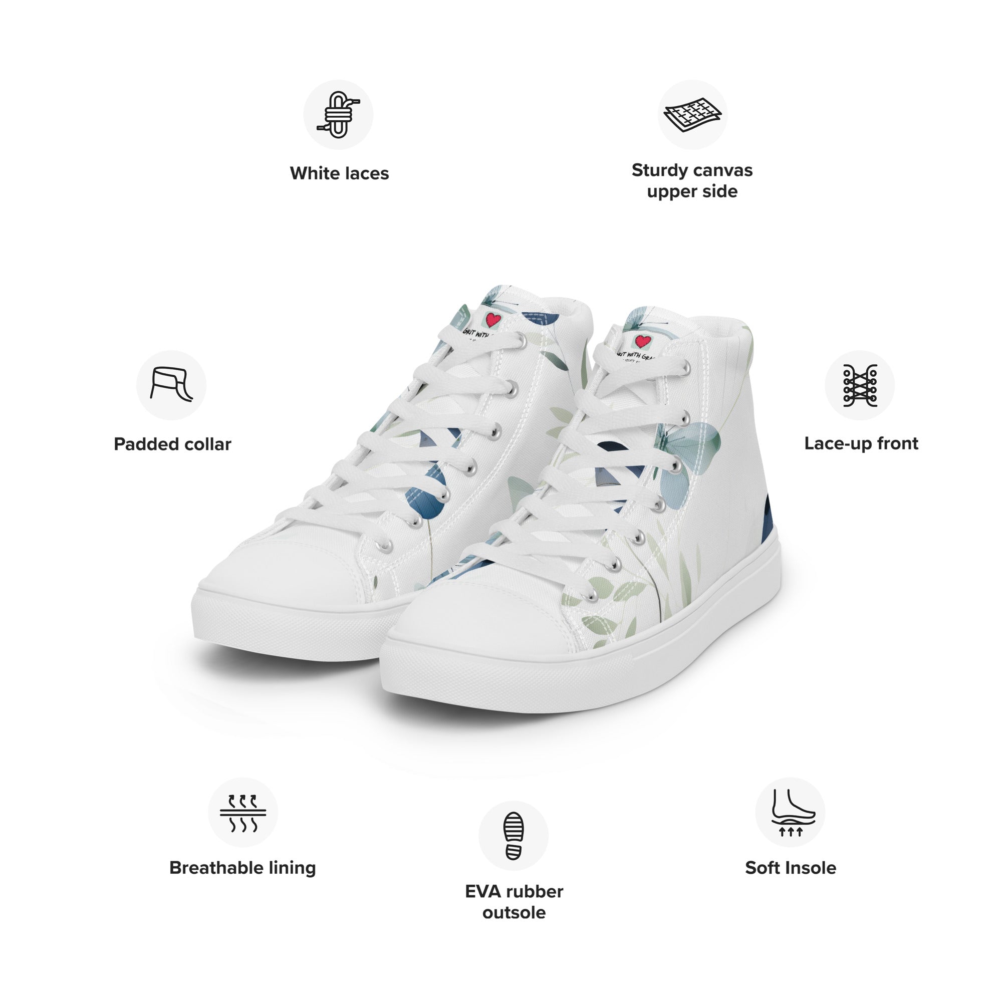 Butterfly Lover's Nature Inspired Men's High Top Sneakers