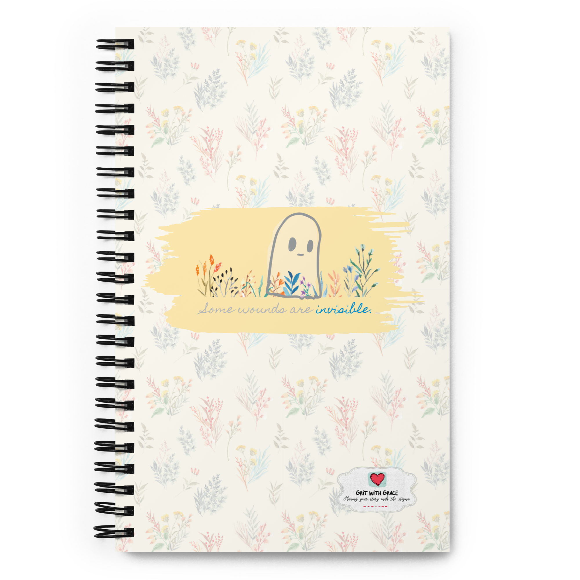Invisible Ghost 'Some Wounds Are Invisible' Inspirational Notebook