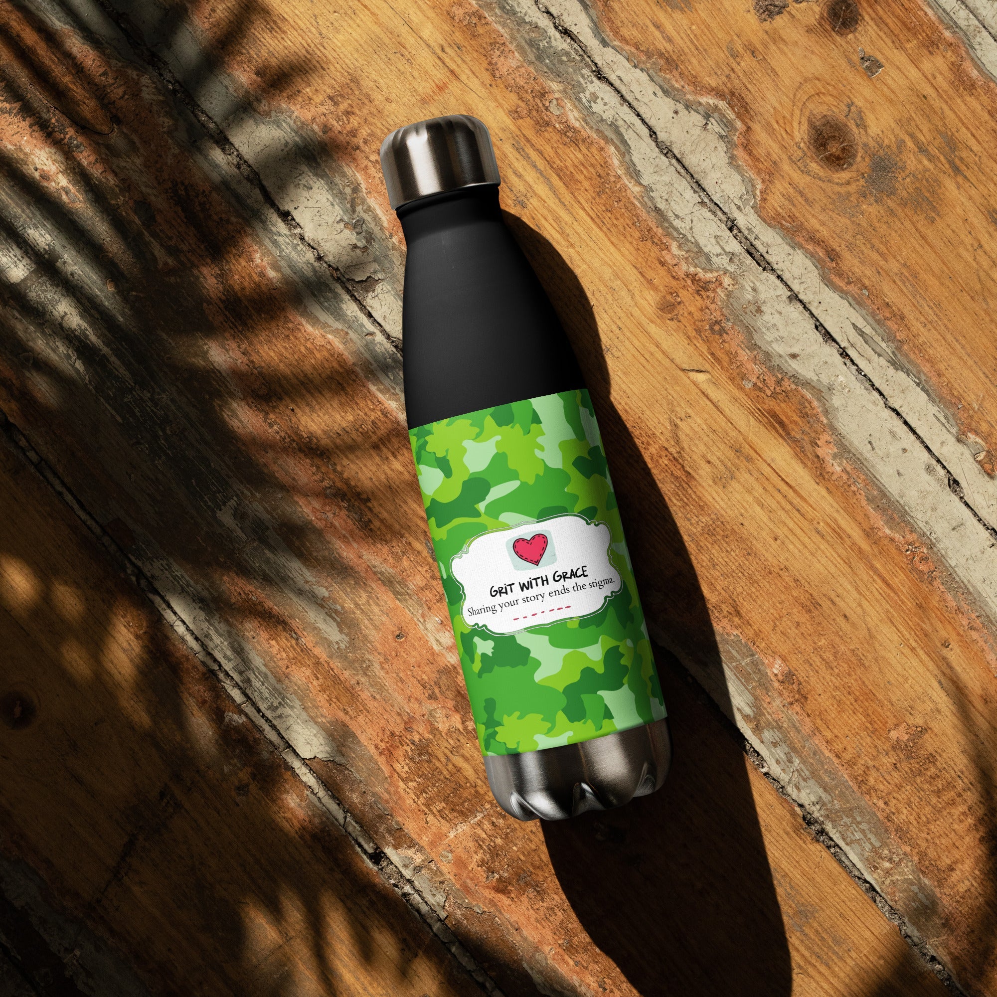 Army Enthusiast Camouflage Steel Water Bottle