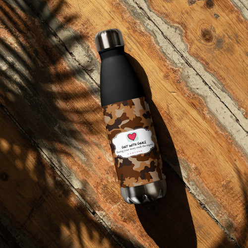 Army Enthusiast Camouflage Steel Water Bottle
