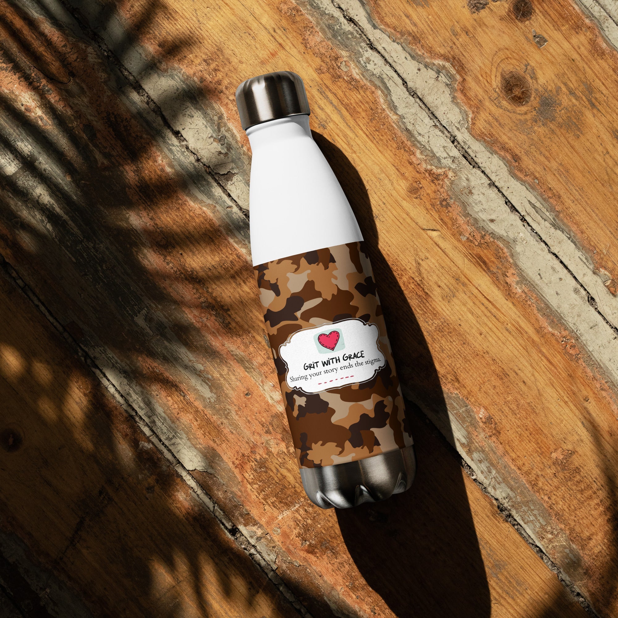 Army Enthusiast Camouflage Steel Water Bottle