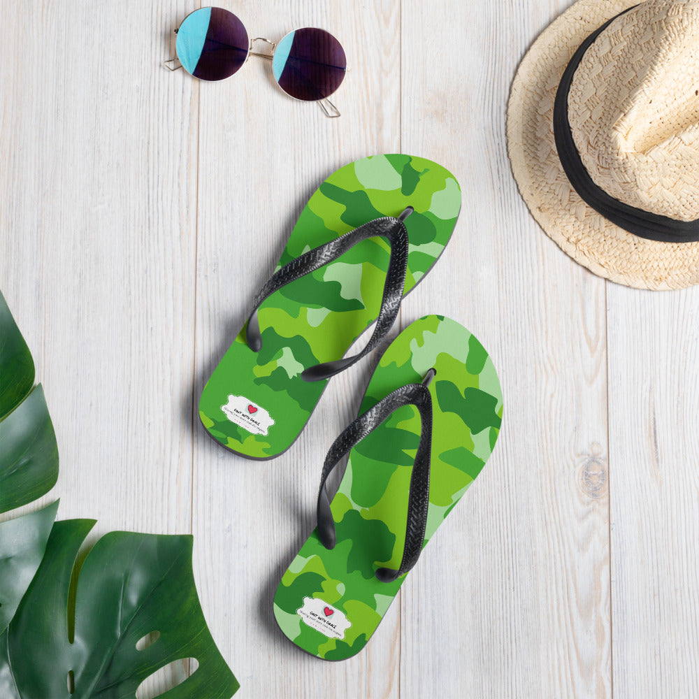 Army Enthusiast Camouflage Flip Flops