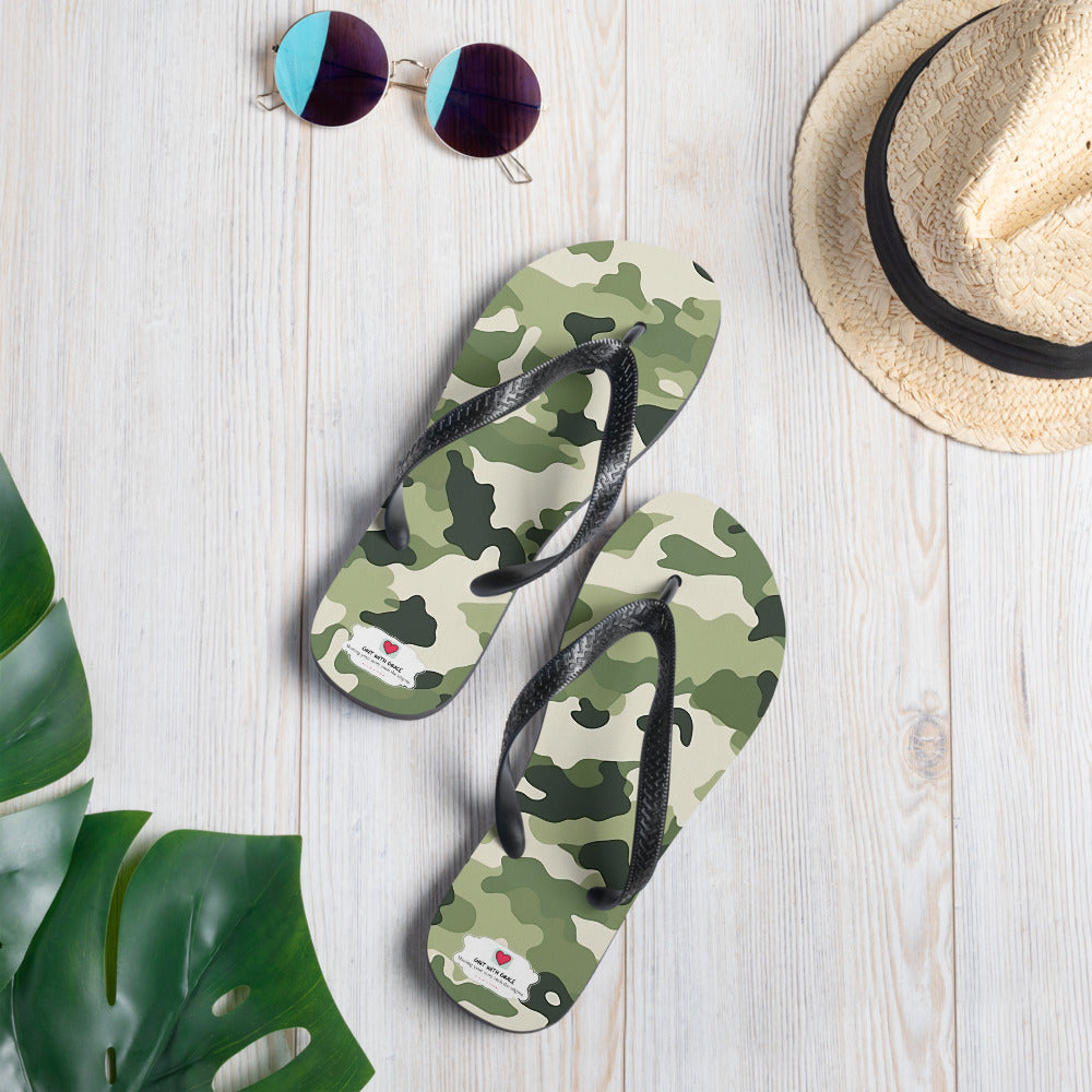 Army Enthusiast Camouflage Flip Flops